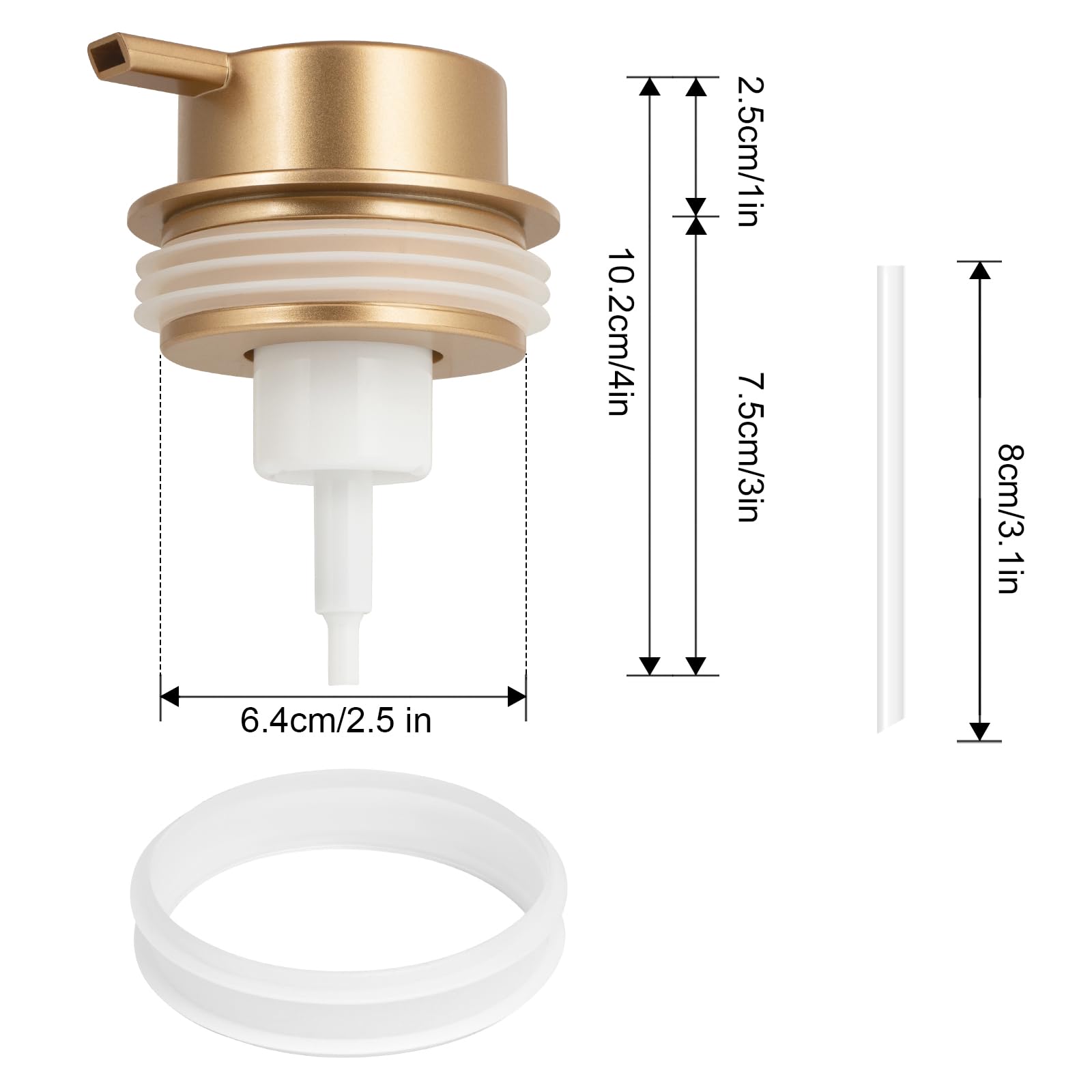 Foam Soap Dispenser Pump 2pcsHead Replacement Spare Plastic Pump Bathroom Countertop (2 Count)