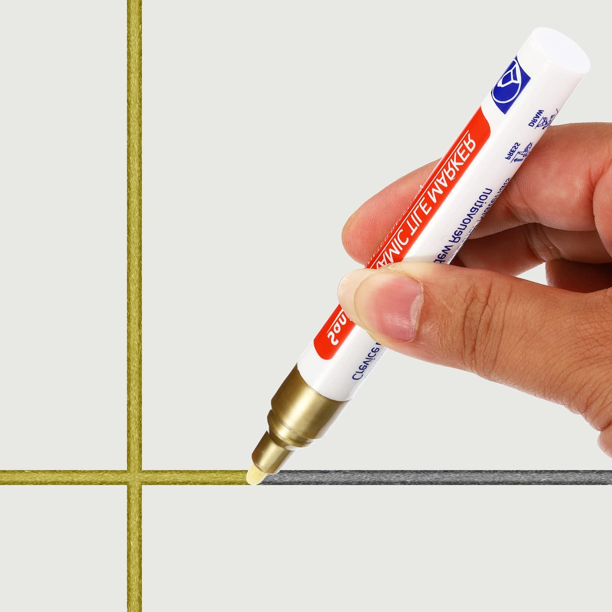 Grout Pen 4 Pack Grey Tile Marker Waterproof Grout Sealer Pen Tile Repair Pens Paint Pens for Wall Floor Bathroom Kitchen Refresh (4 Count)