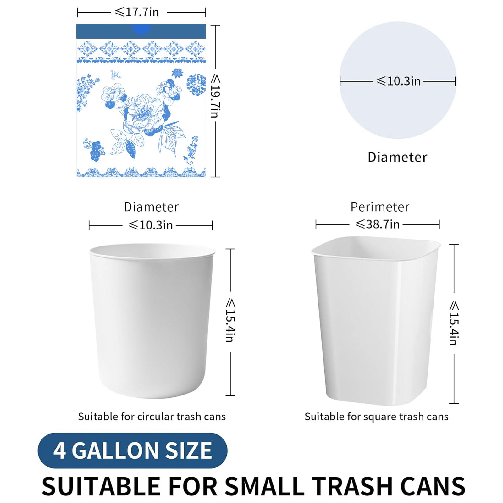 4 Gallon Trash Bags Drawstring (78 Count)