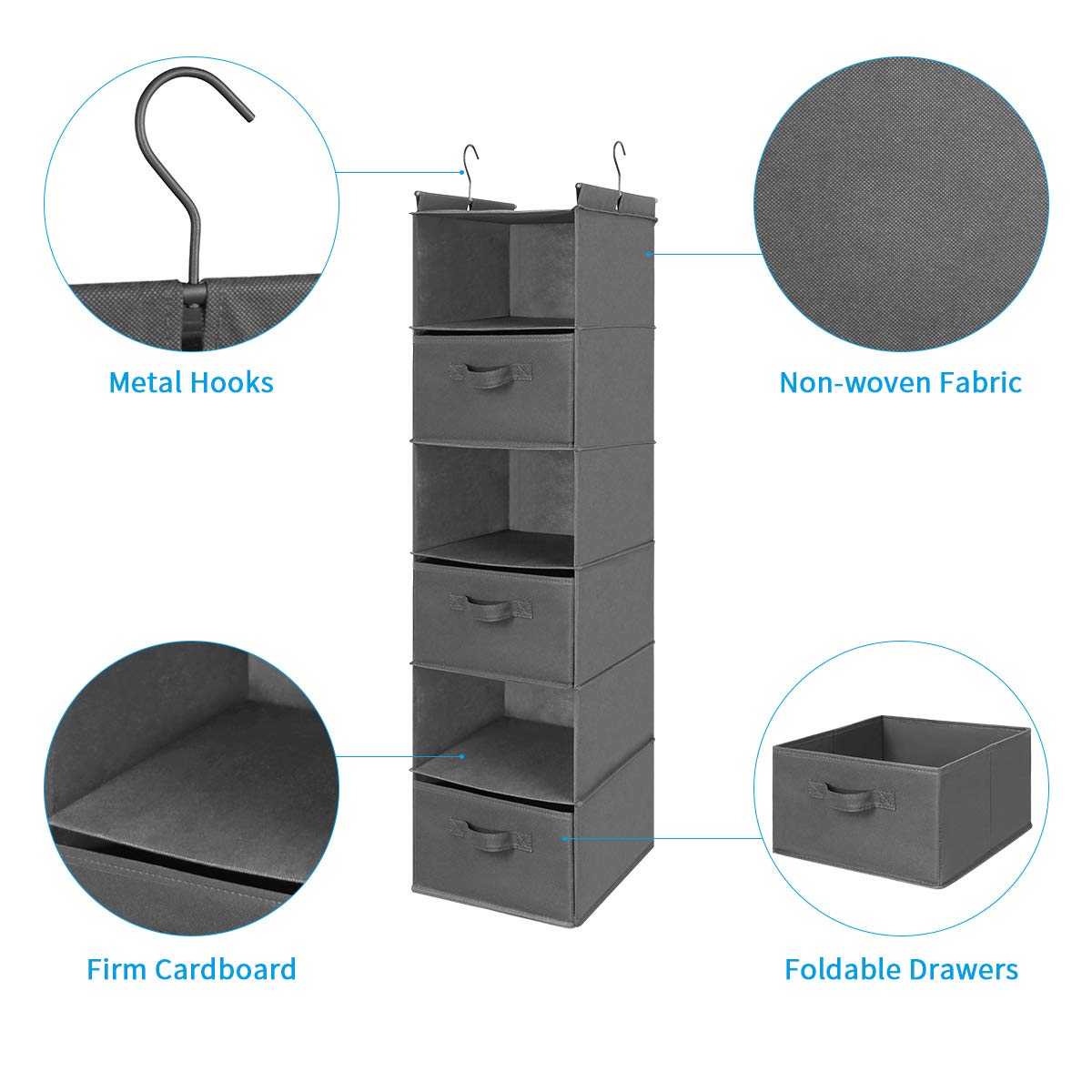 6 Tier Shelf Hanging Closet Organizer