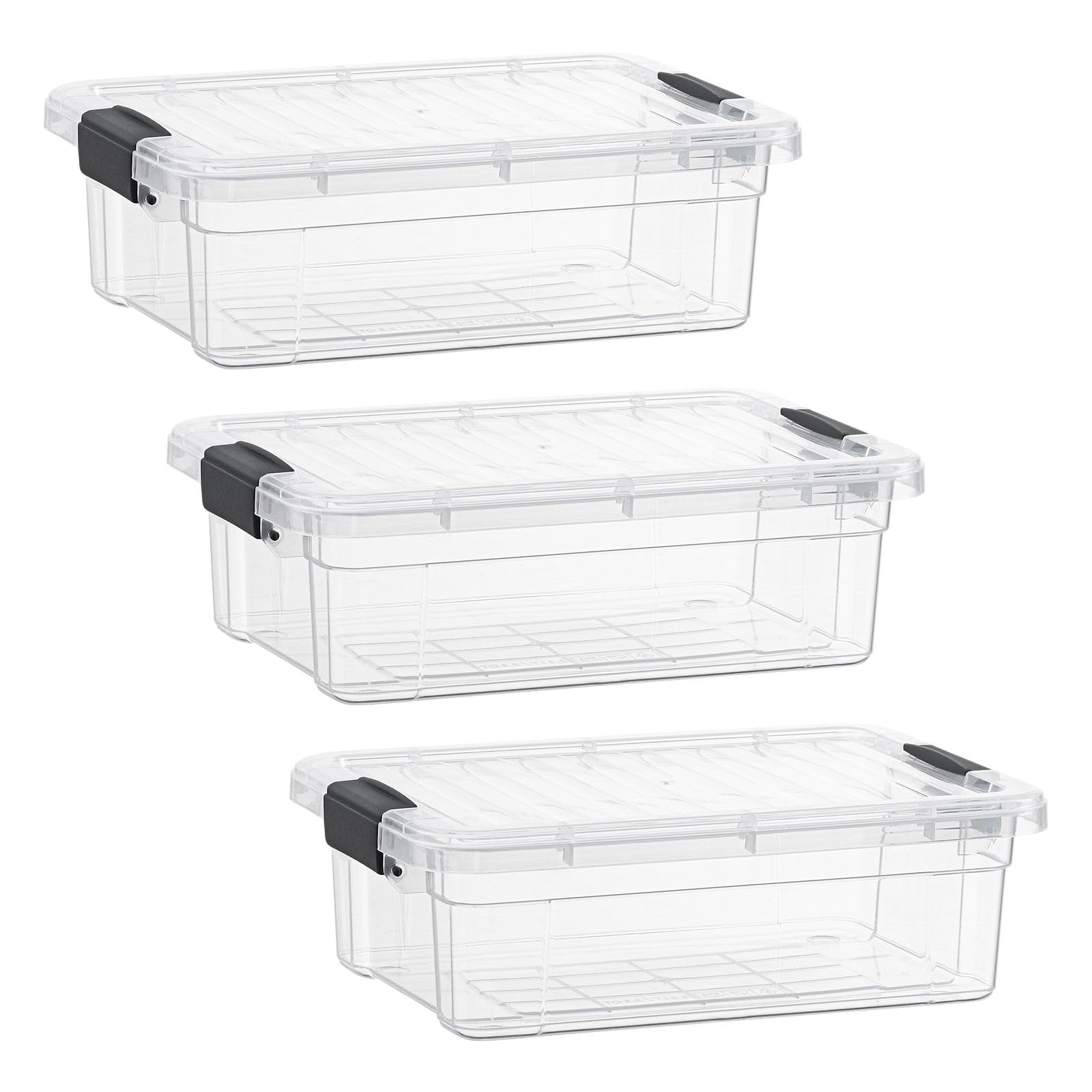 2.3 Quart Clear Plastic Storage Containers with Lids (3 Count)