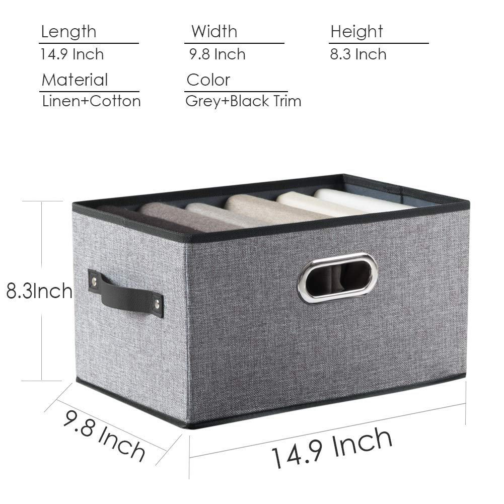 Large Foldable Storage Bins for Shelves [3 (3 Count)