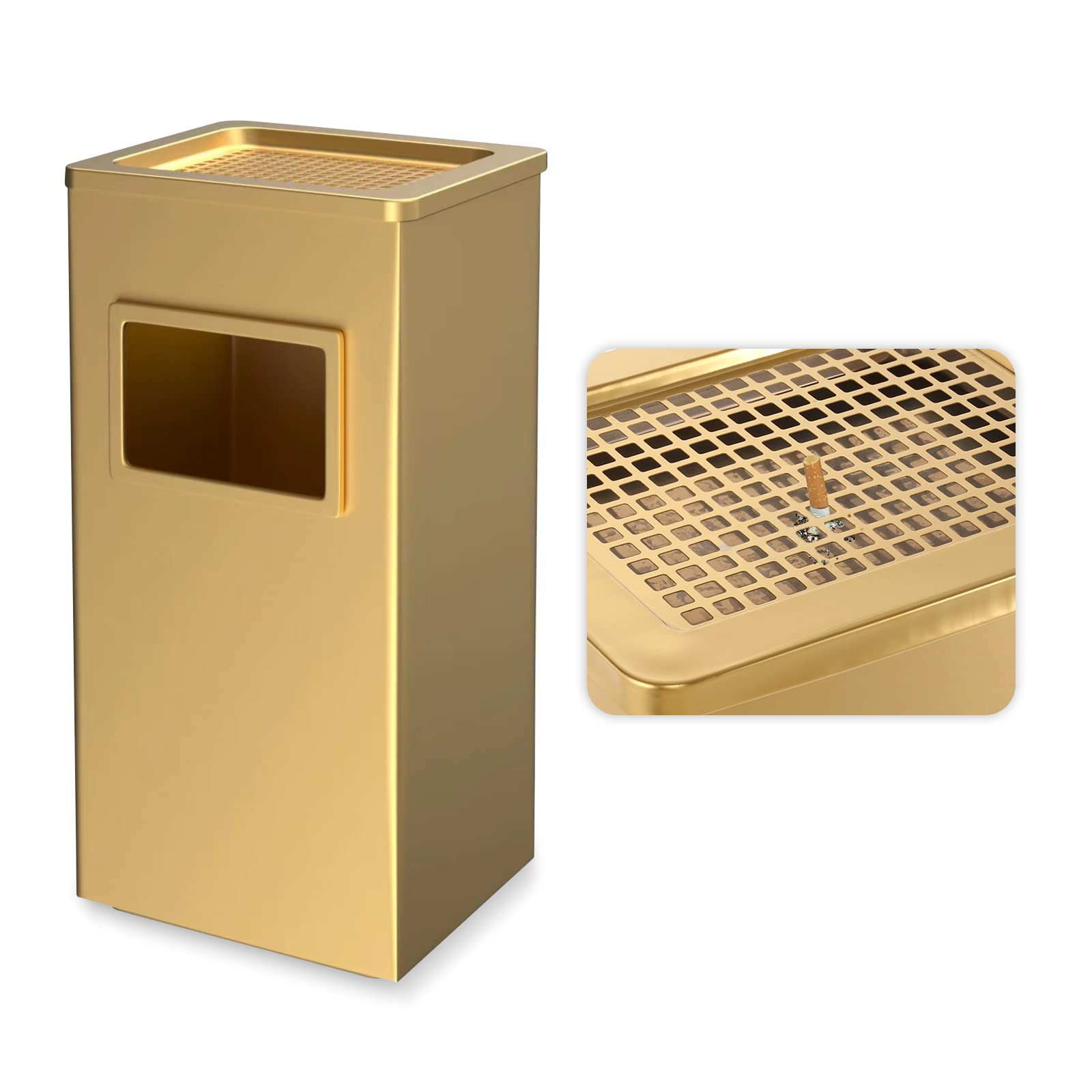 Gold Trash Can with Lid
