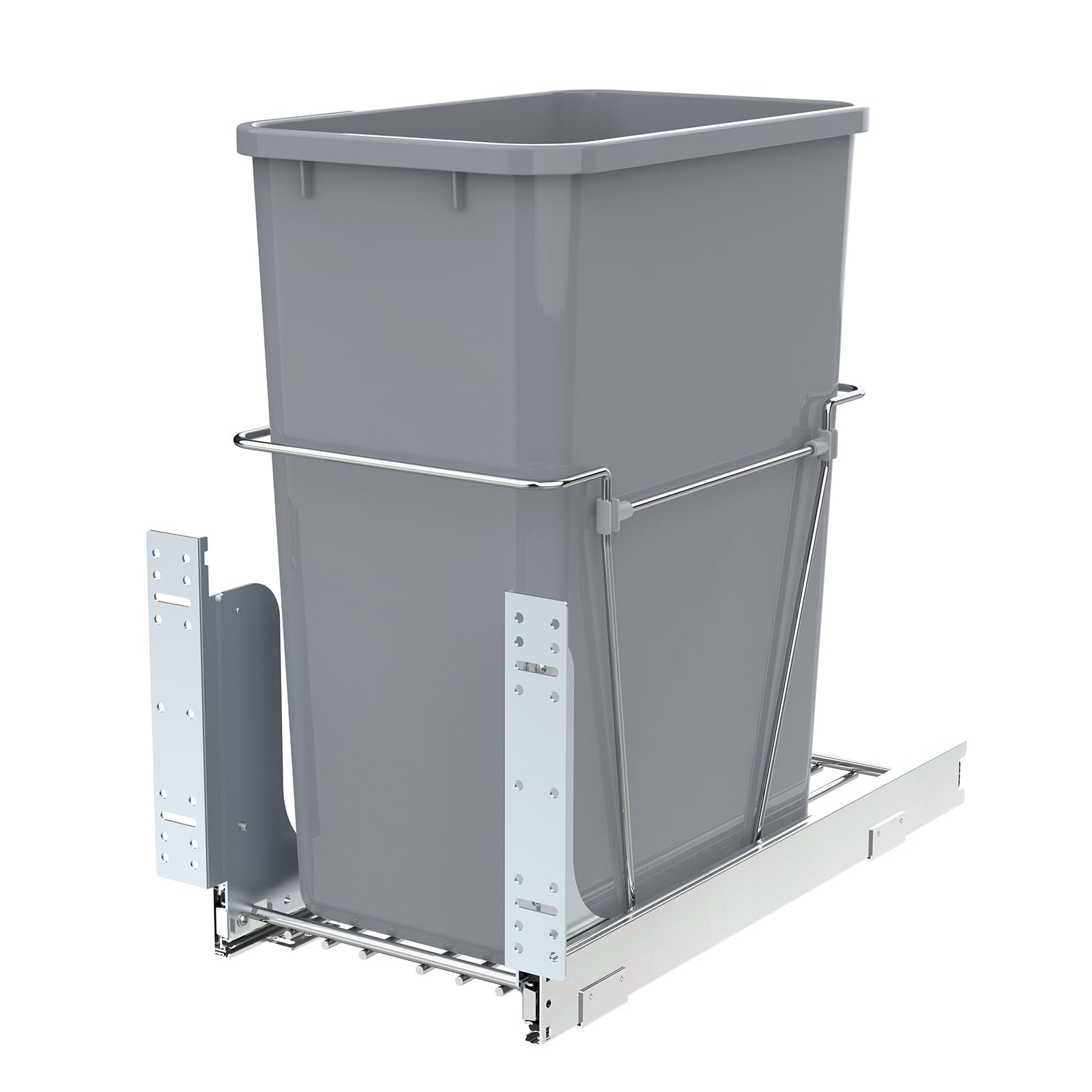 Single Pullout Trash Can for Under Kitchen Cabinets Include Single 35QT Trash Bin Doesn't Include Door Fittings