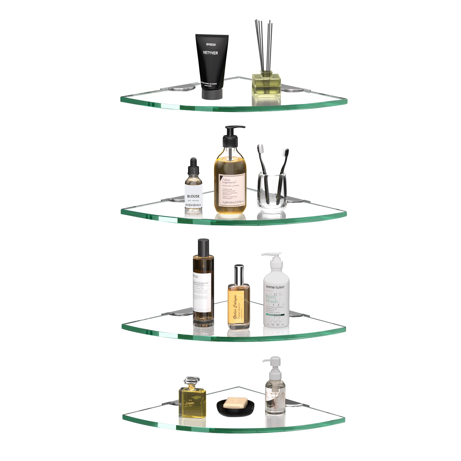 Corner Glass Shower Caddy 4 Pack 8MM (4 Count)