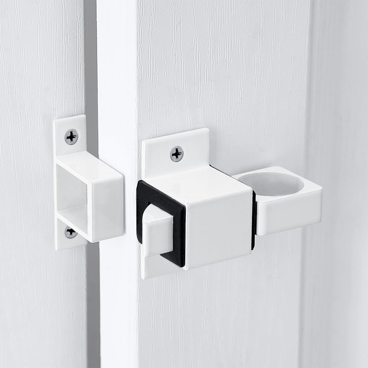 4 Packs White Spring Door Lock (4 Count)