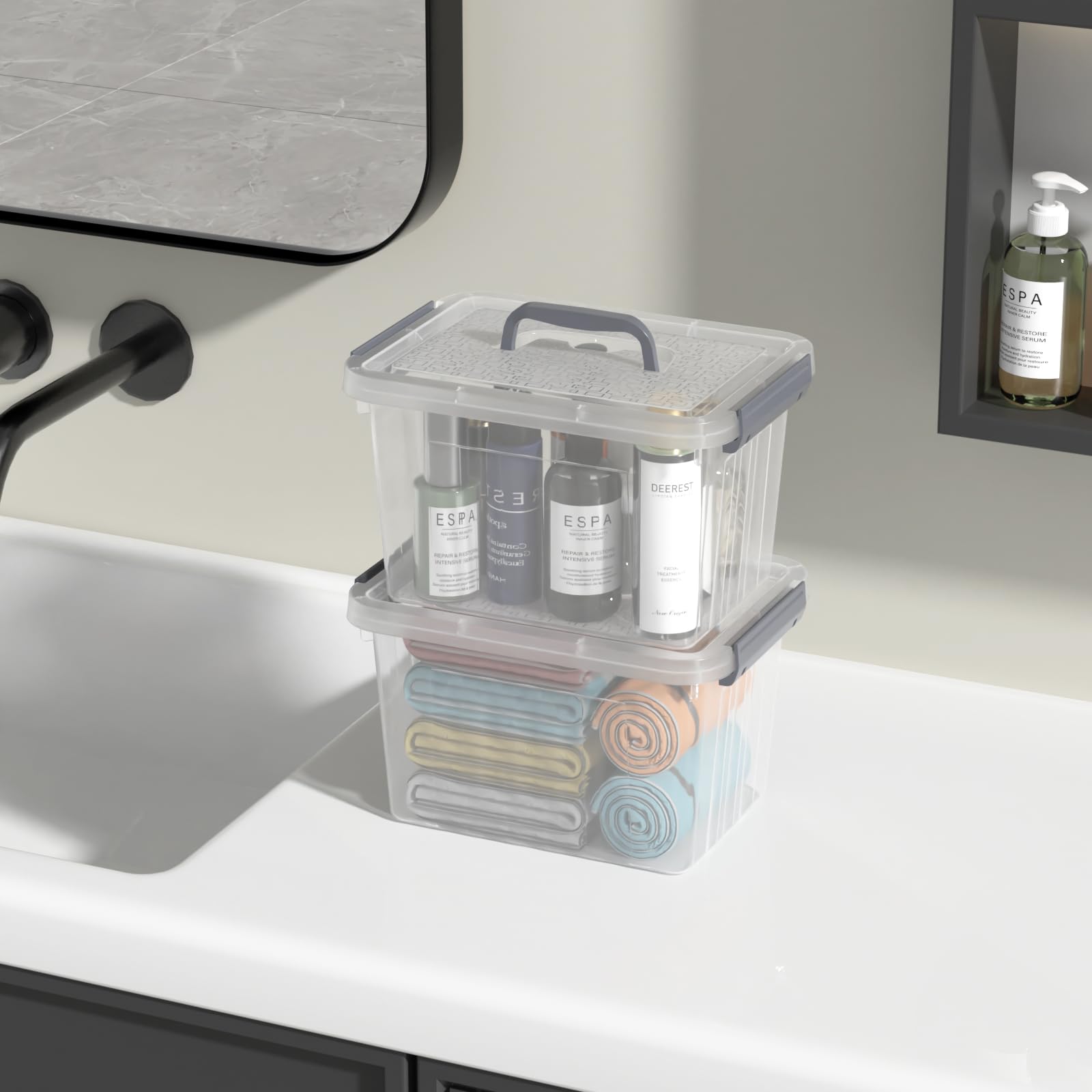 6 Quart Small Latching Bin with Lid (6 Count)