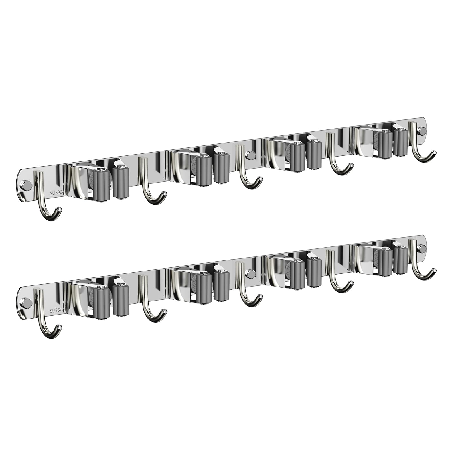 2 Pack Mop and Broom Holder Wall Mount (2 Count)