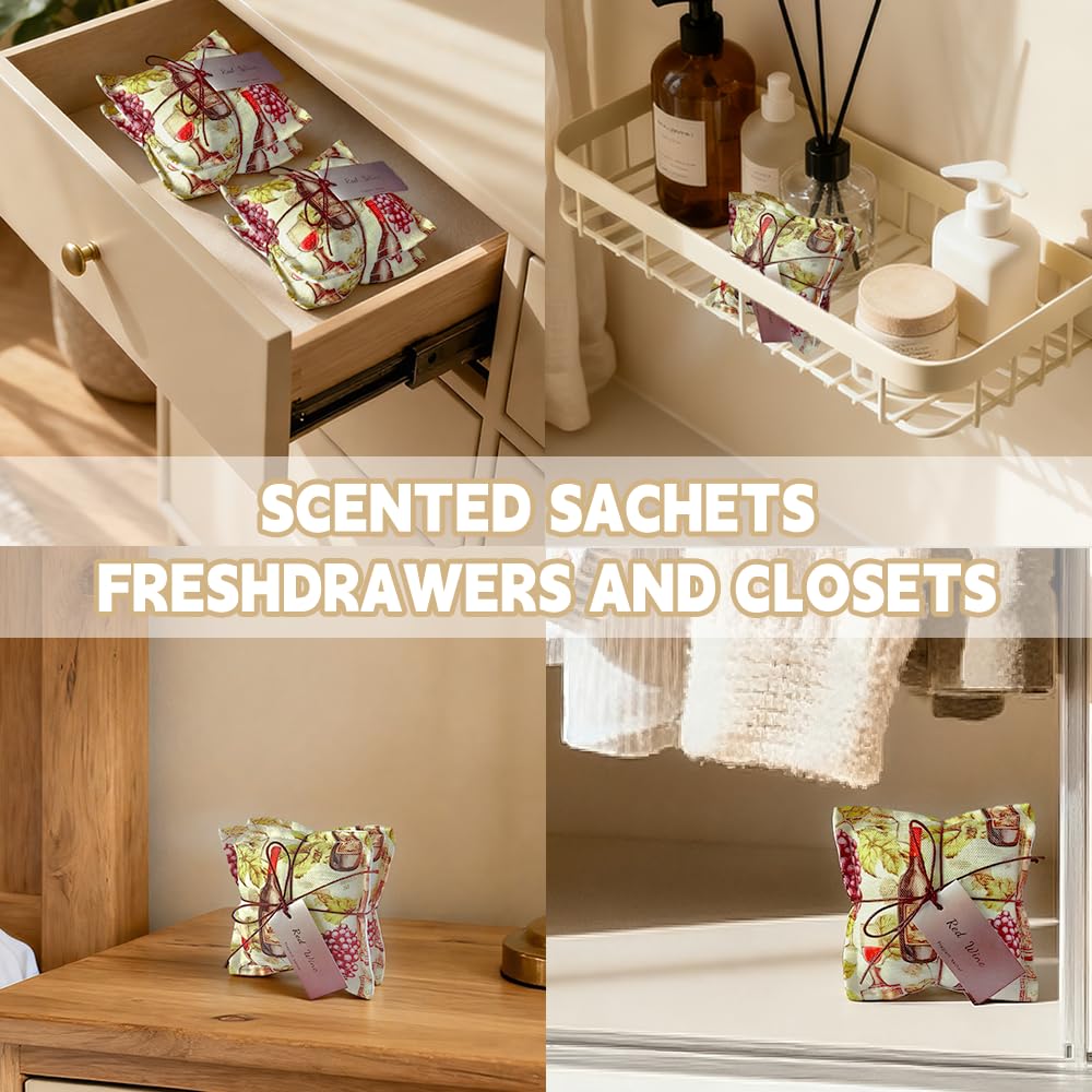 4 Pack BlackBerry Sachet Bags for Drawers and Closet