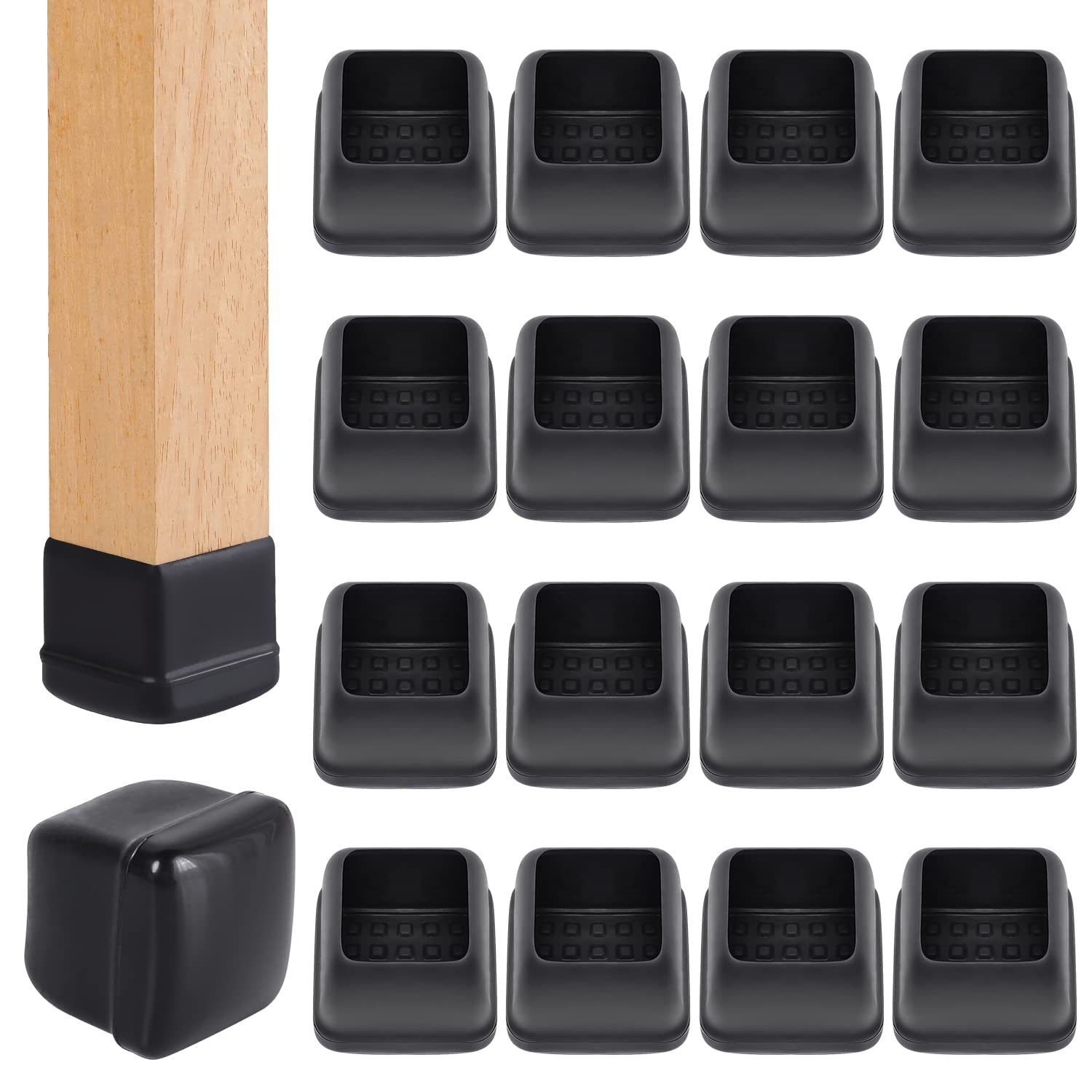 24 Pcs Black Chair Leg Sliders for Carpet (24 Count)