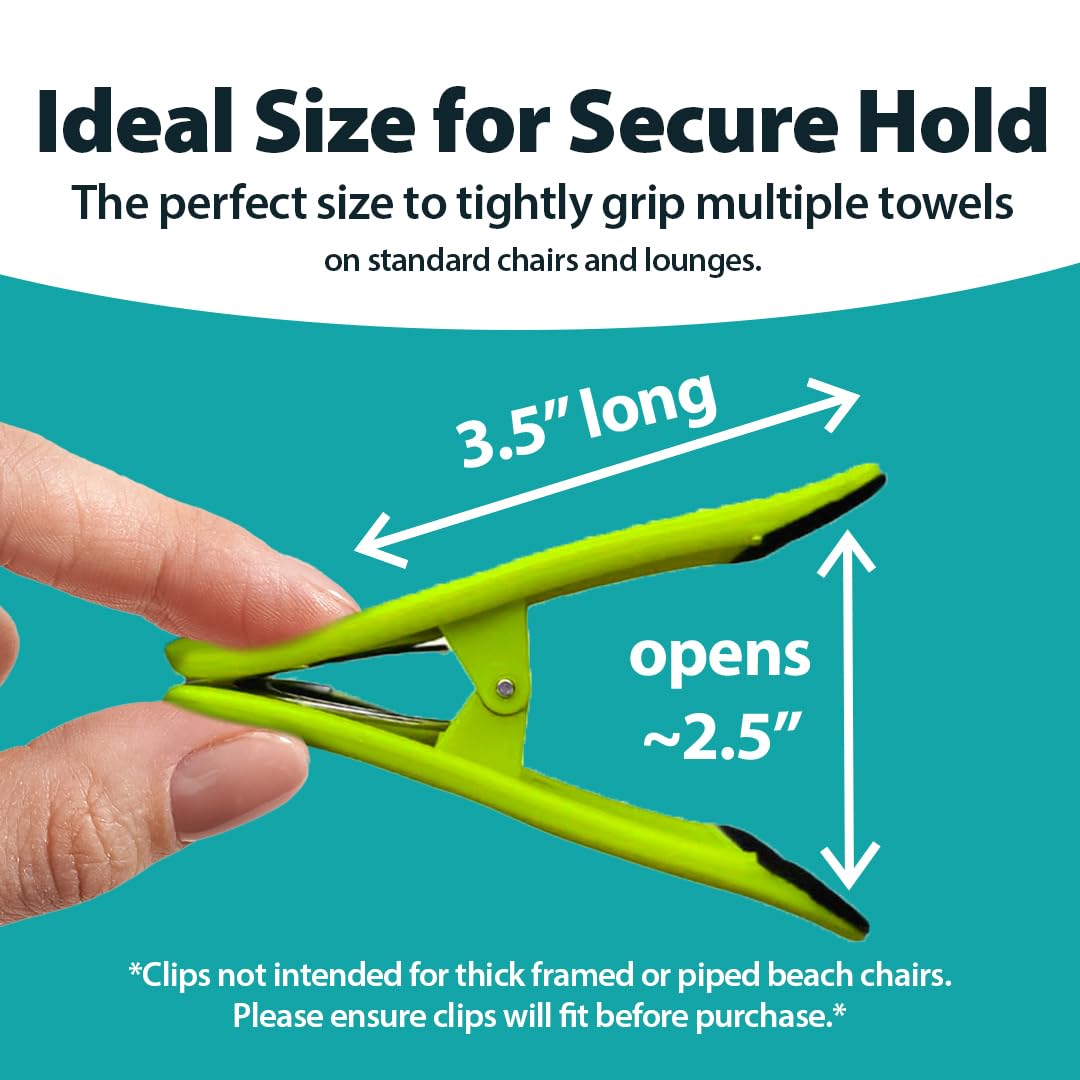 Core Clip Towel Clips for Beach Chairs Pool & Lounge Chairs on Cruise Boat (4 Count)