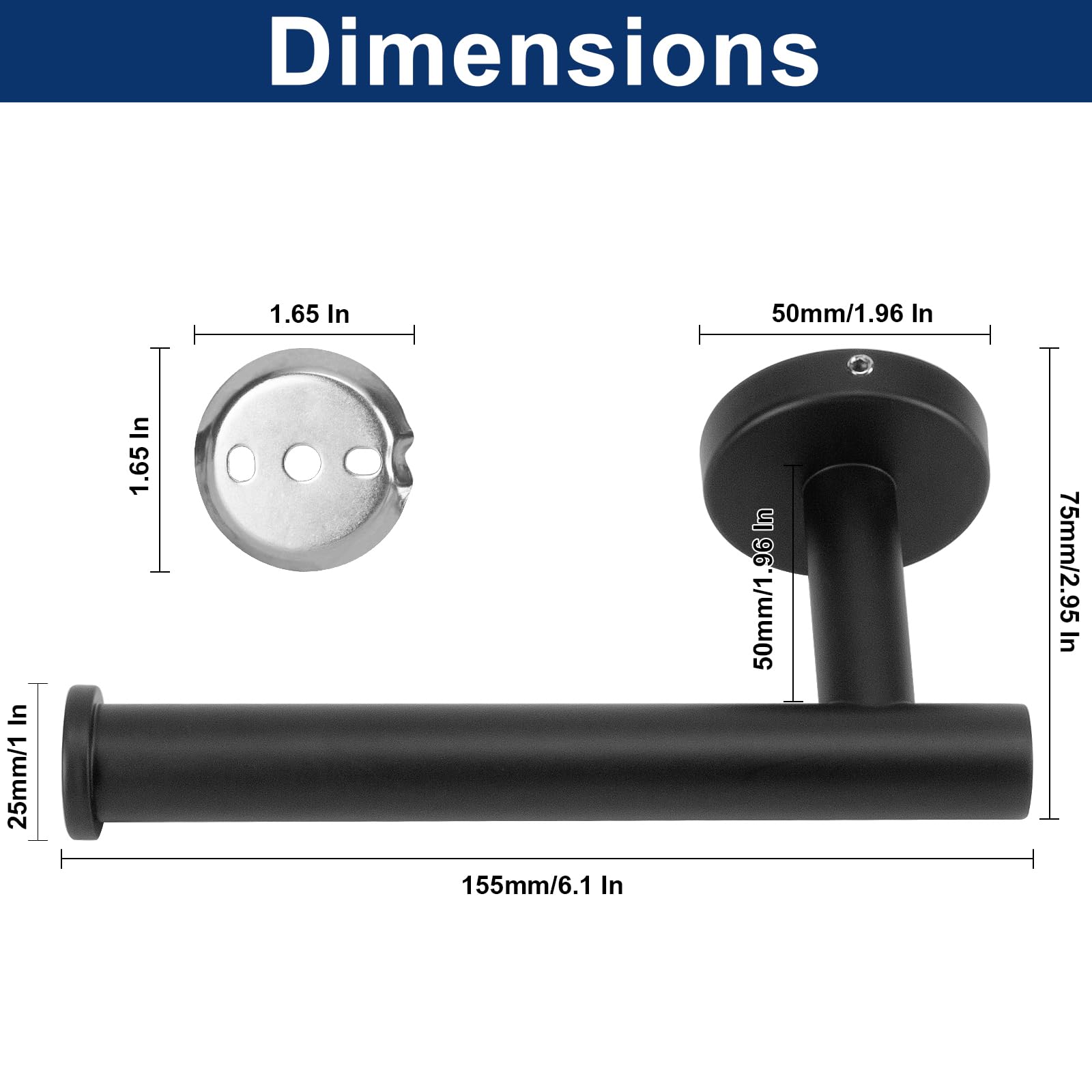 Bathroom Toilet Paper Holder (3 Count)