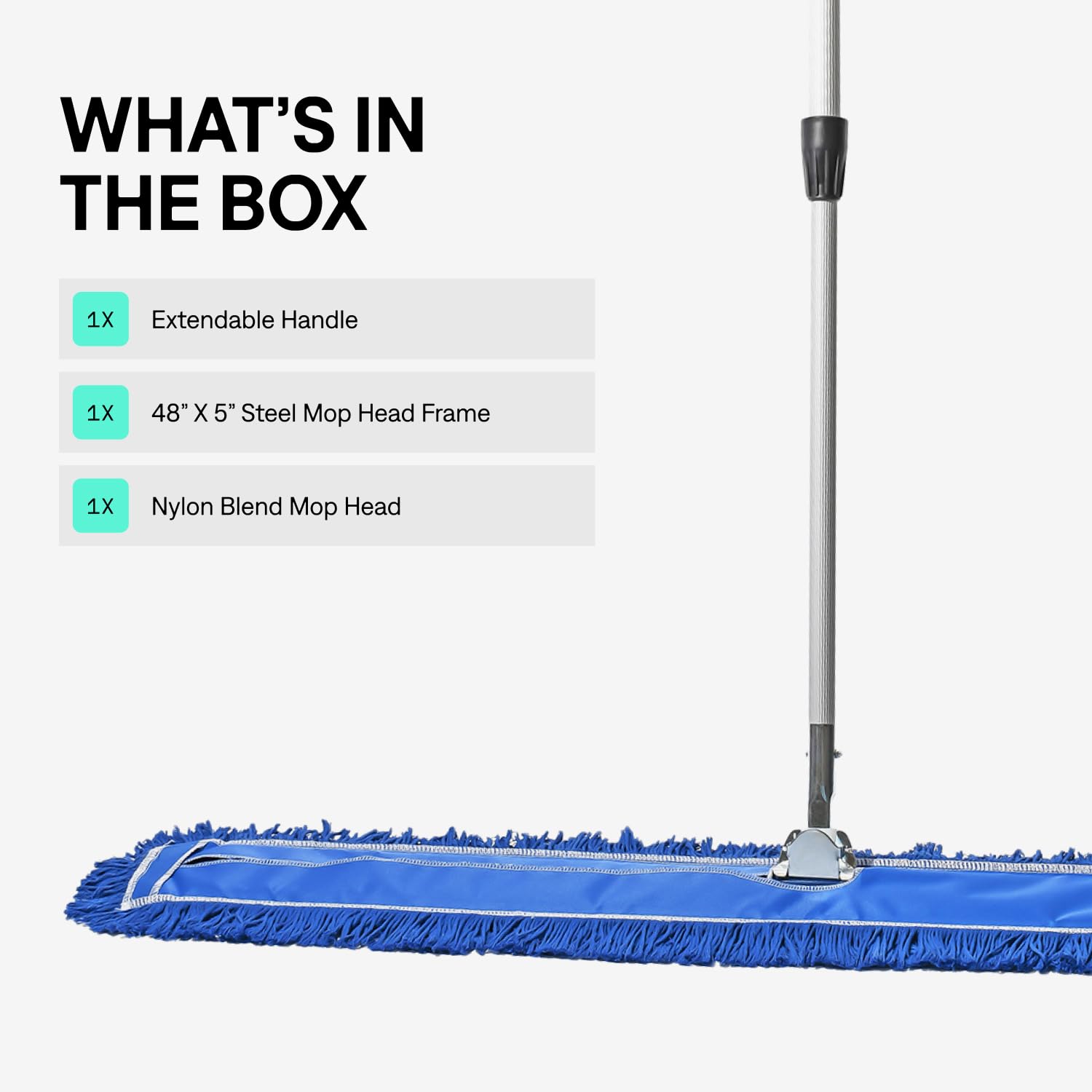 48 Inch Blue Commercial Dust Mop & Floor Sweeper with Extendable Handle