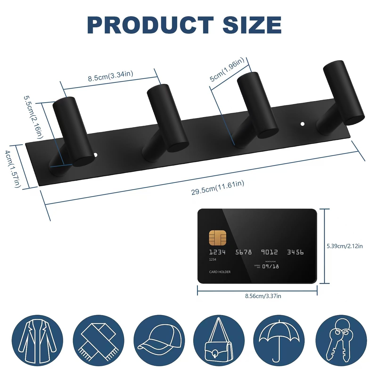 2PACK Hat and Coat Wall Mount Rack (2 Count)