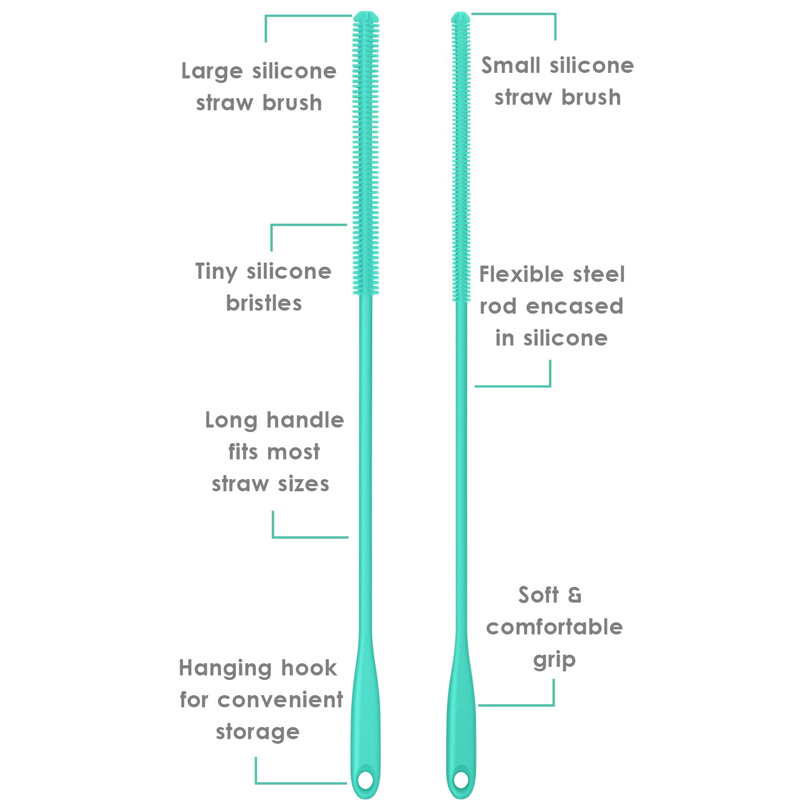 Silicone Straw Brush 4 Pack (4 Count)