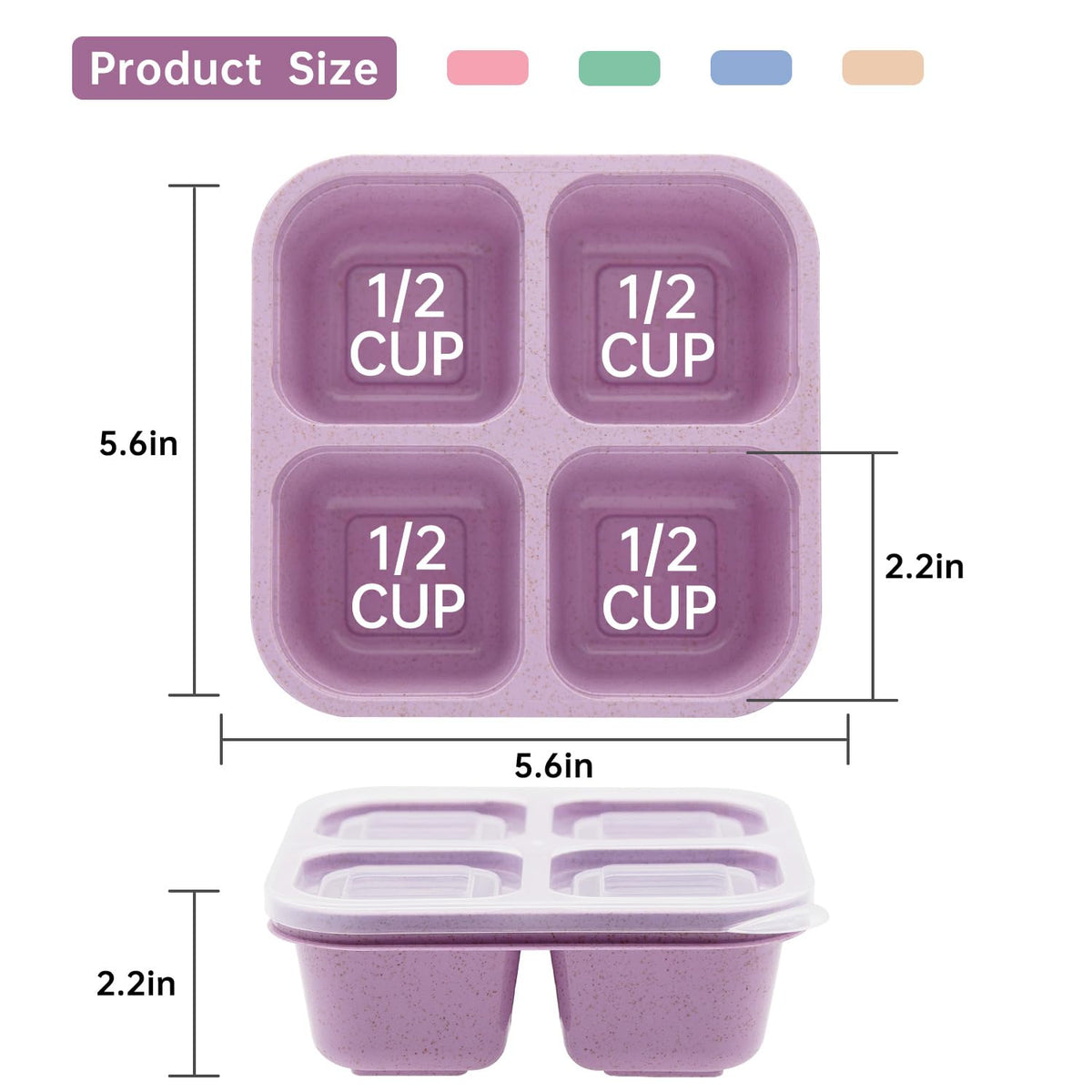 5 Pack 4 Compartment Divided Snack Box FOR Kids (5 count)