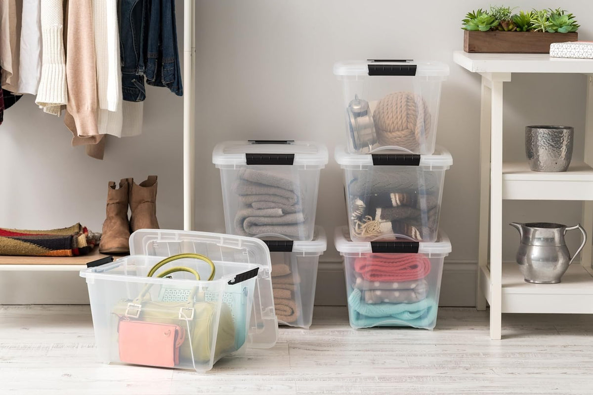 4 Pack 19 Quart Storage Bins with Lids (4 Count)