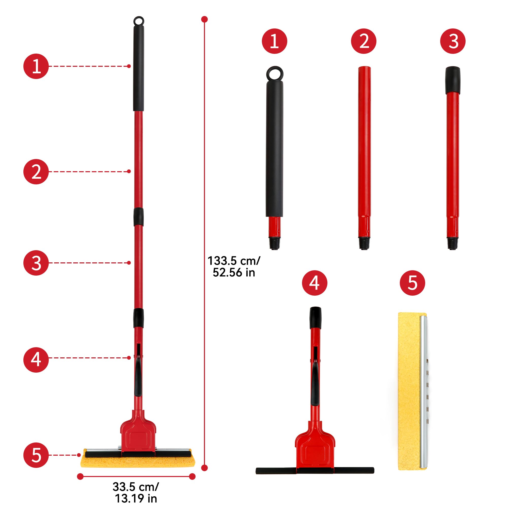 Cellulose Sponge Pop Up Sponge Mop with 2 Swop Roller Sponge mop Suitable for Wood