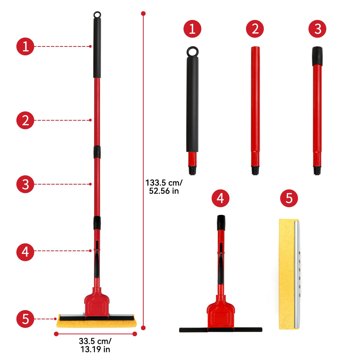 Cellulose Sponge Pop Up Sponge Mop with 2 Swop Roller Sponge mop Suitable for Wood