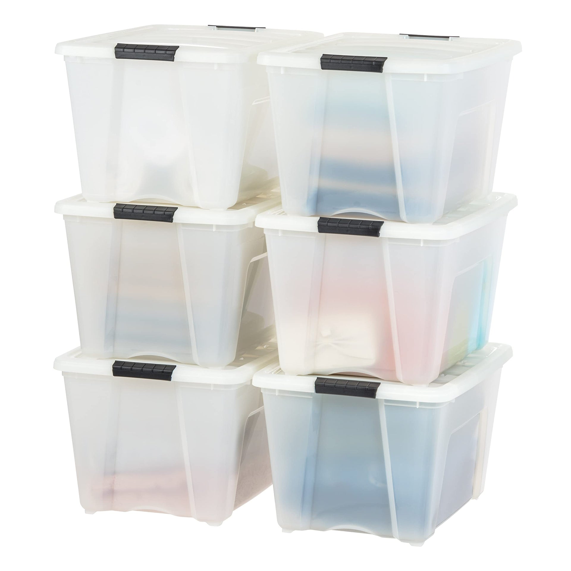 6 Pack 54 Quart Storage Bins with Lids (6 Count)