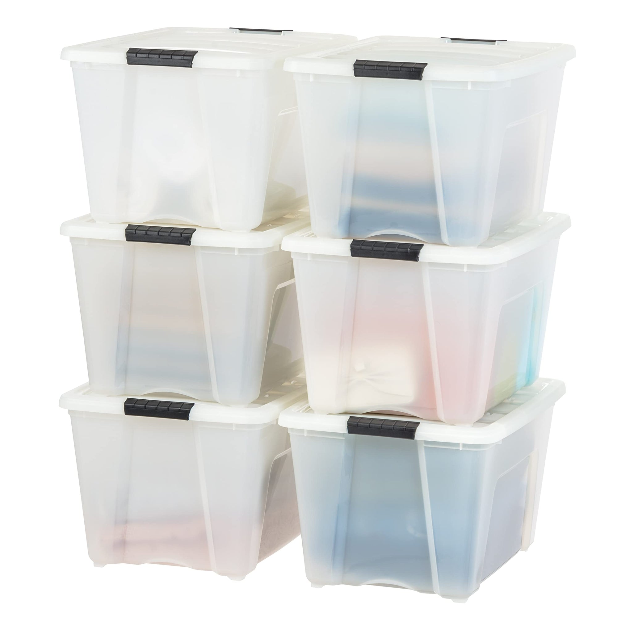 6 Pack 54 Quart Storage Bins with Lids (6 Count)