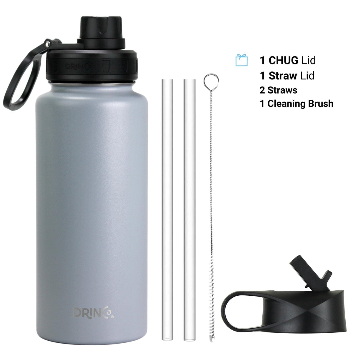 Stainless Steel Water Bottle Spout Lid Vacuum Insulated Double Wall Water Bottle Wide Mouth