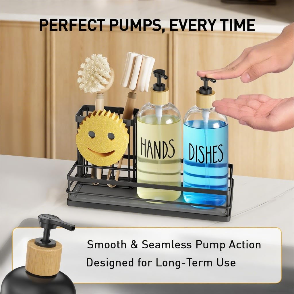 Kitchen Dish Soap Dispenser Set