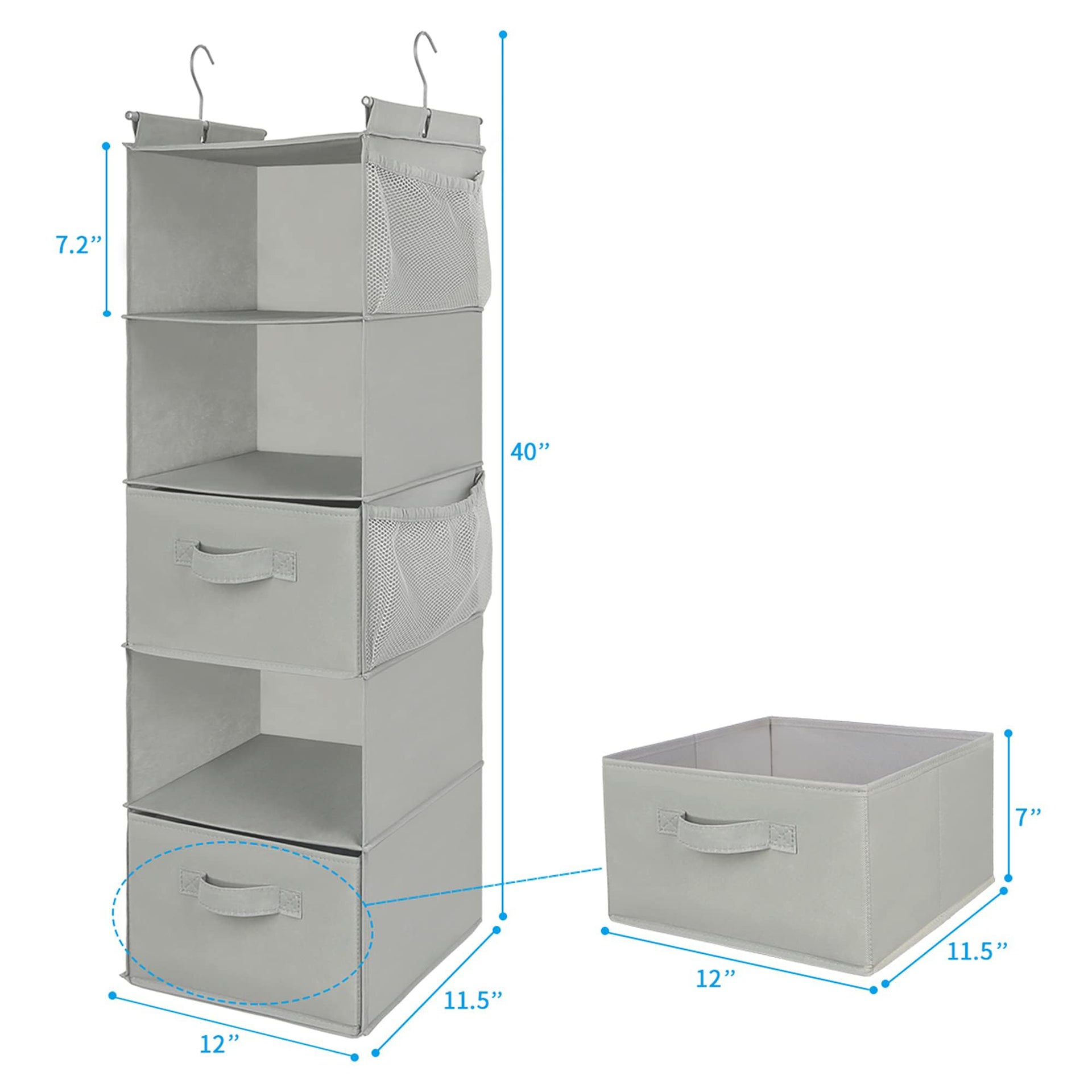 5 Tier Shelf Hanging Closet Organizer (5 Count)