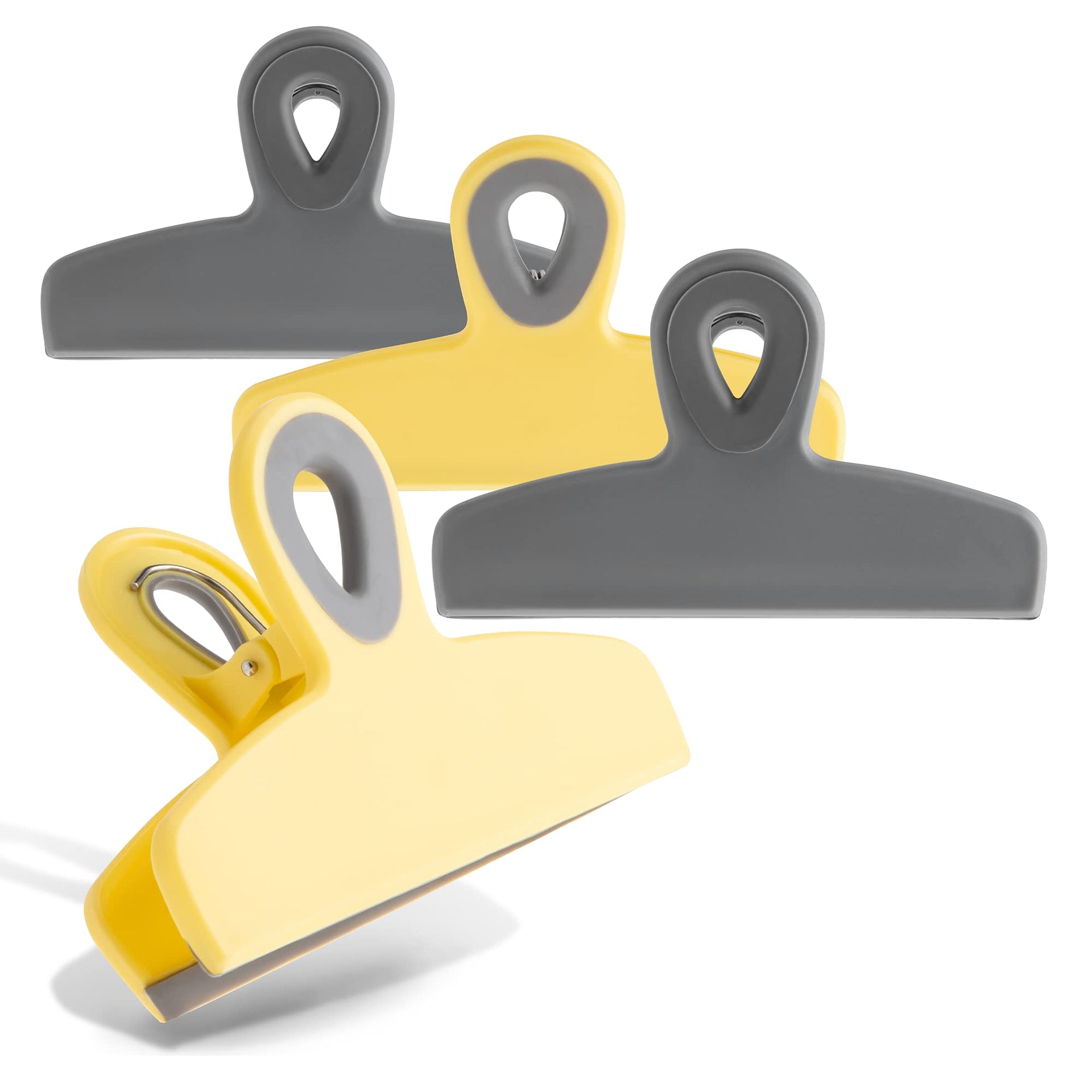 Bag Clips Heavy Duty Chip Clip and Refrigerator Magnet for Food Storage with Air Tight Seal Grip (4 Count)