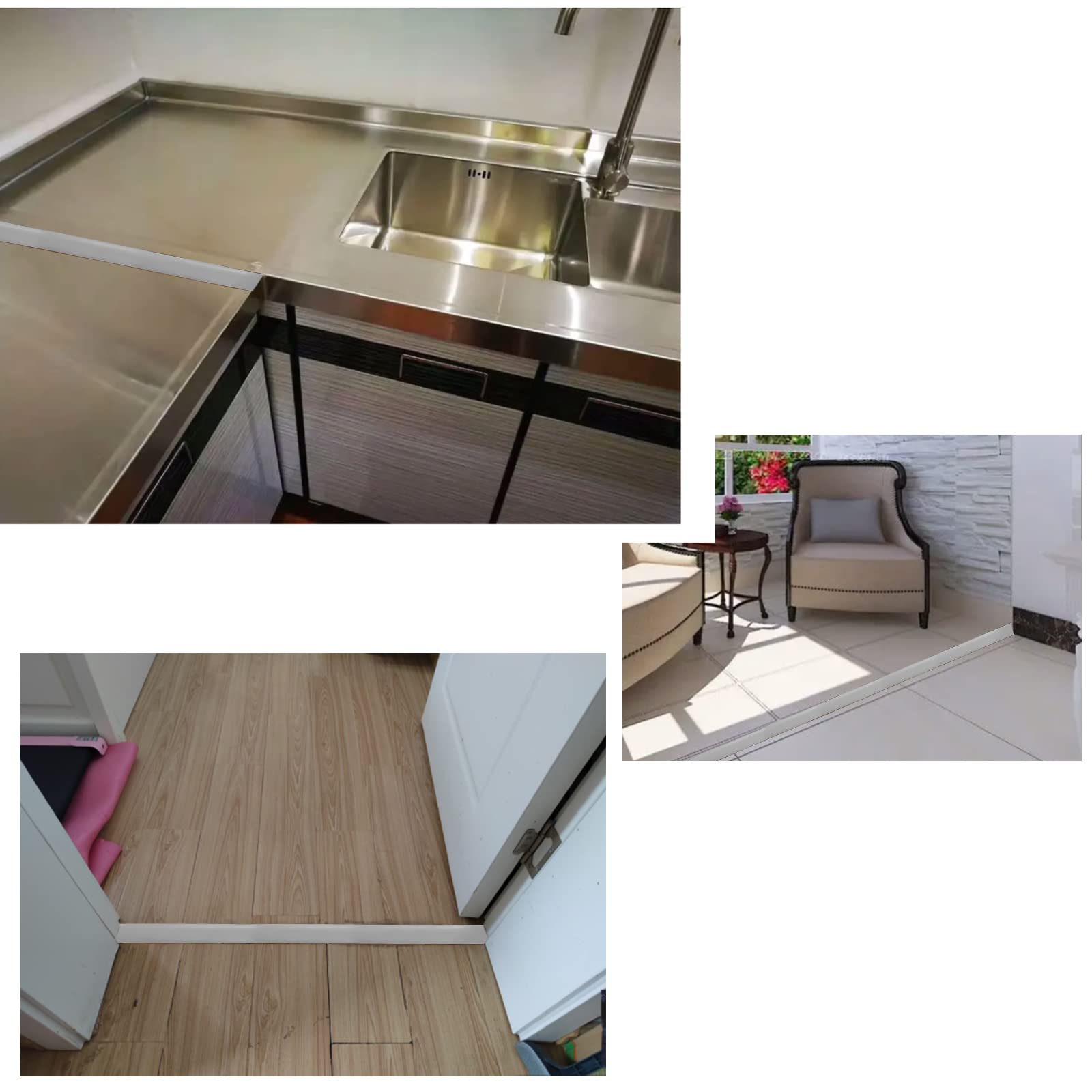 Floor Door Flat Transition Strip & Self Adhesive Floor Vinyl Floor Edge Trim Laminate Floor Gap Covering Joining Strip