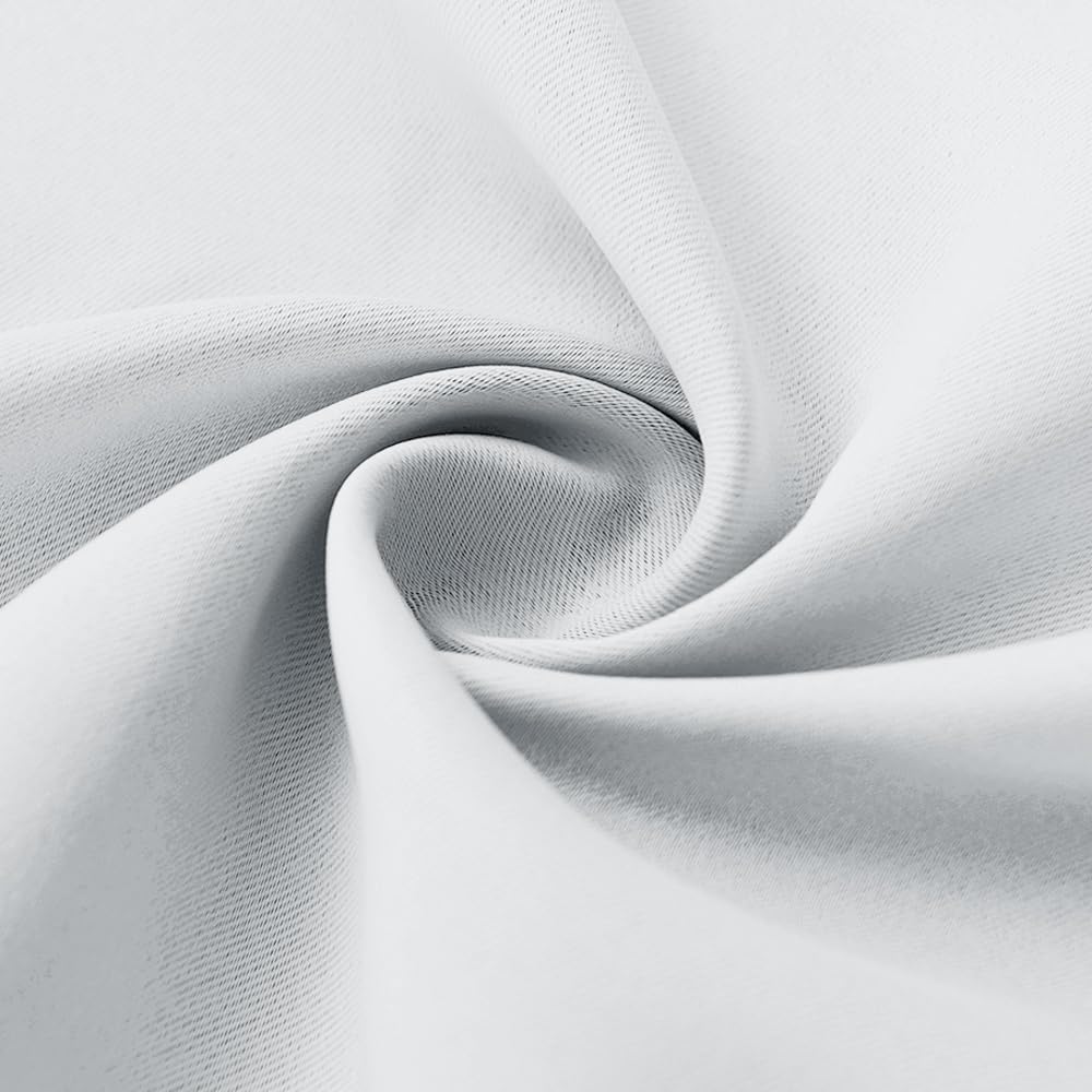Short White 100% Blackout Curtains for Small Window (2 Count)