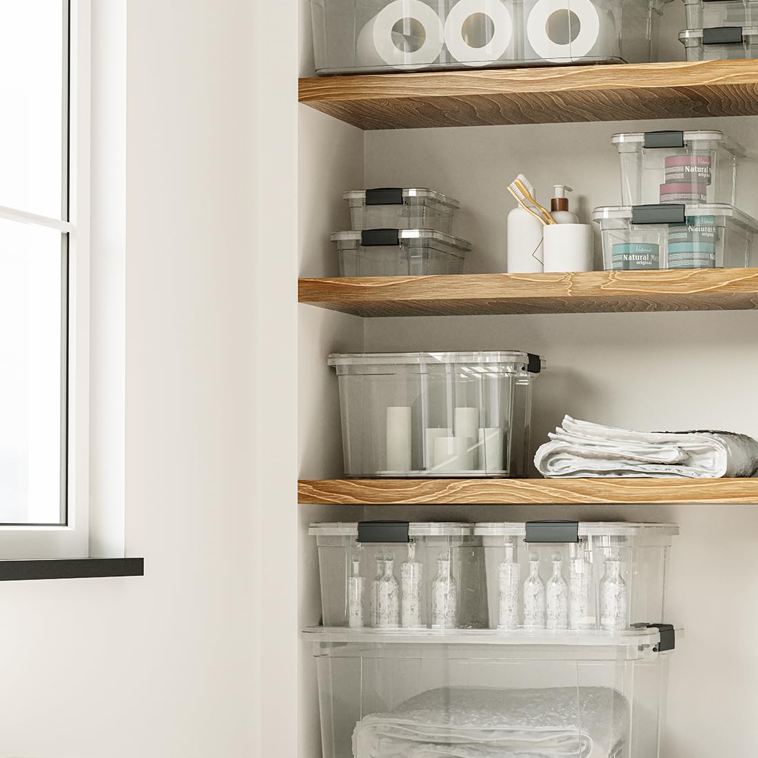 Clear Storage Boxes with Lids (2 Count)