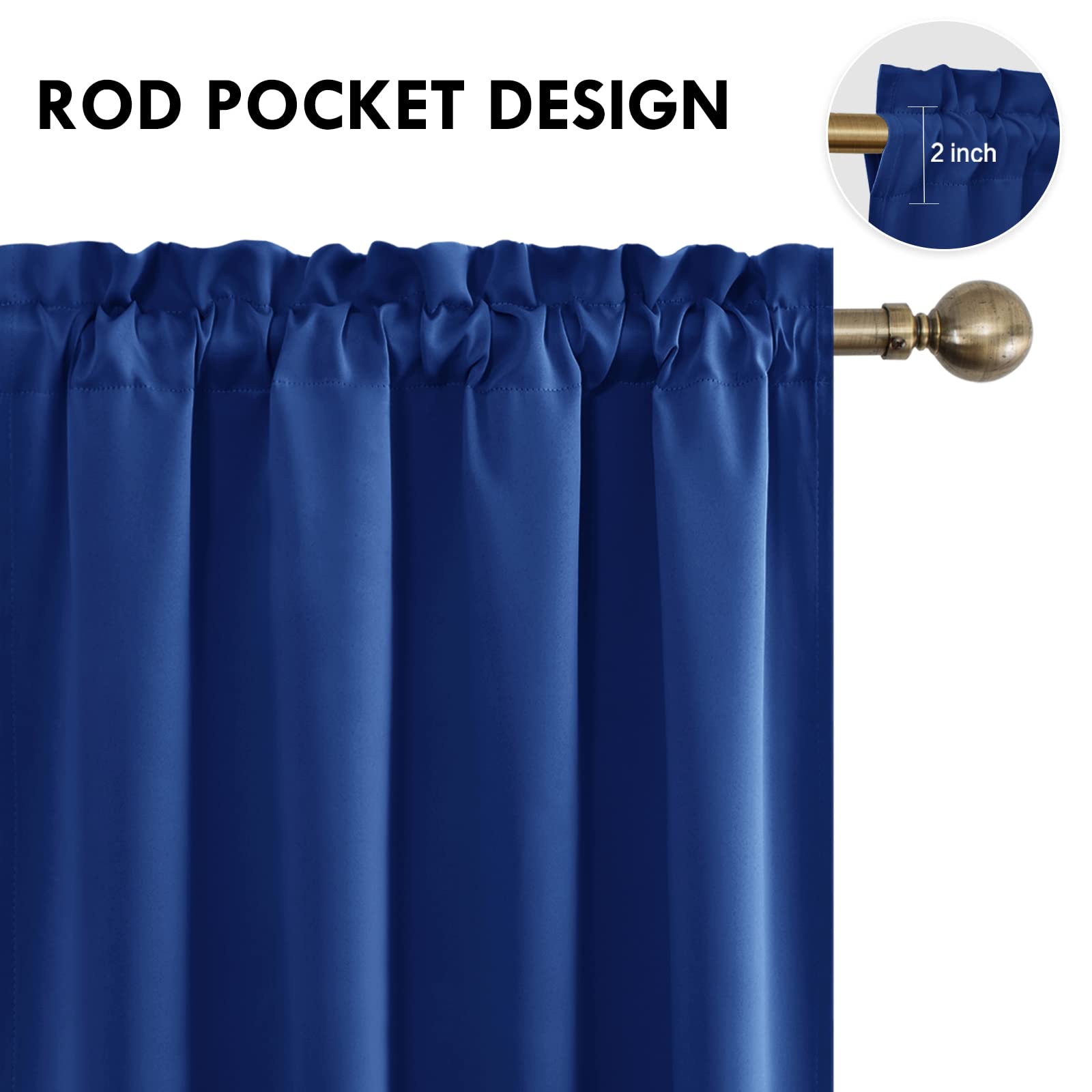 Blackout Curtains for Bedroom Living Room 52 x 95 Inch Long 2 Panels (2 Count)