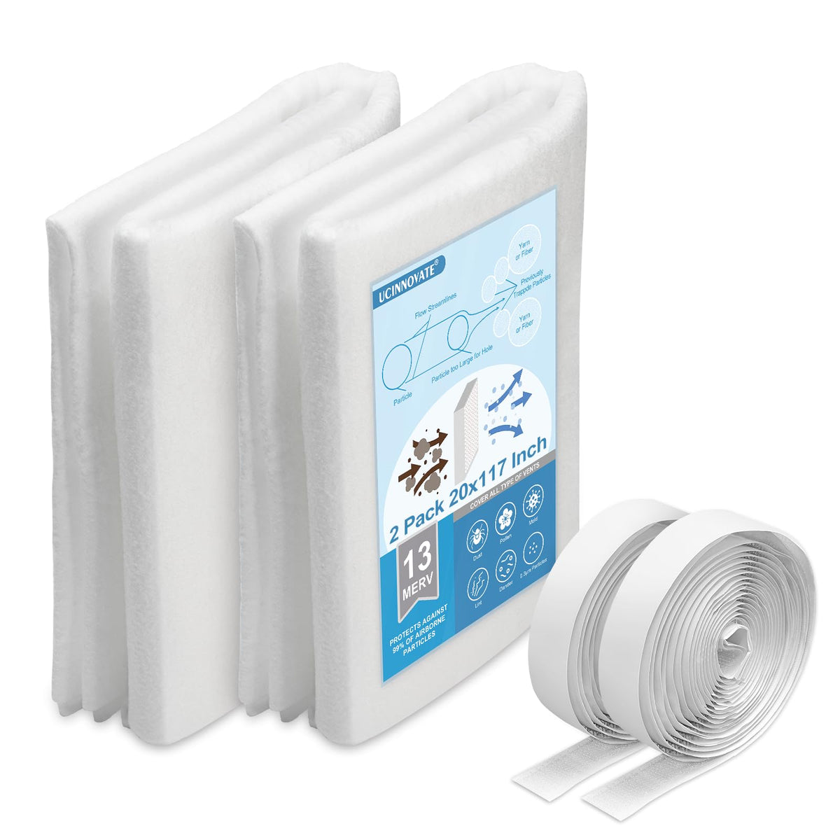 32Ft² MERV 13 AC Vent Filters Kit (2 Count)