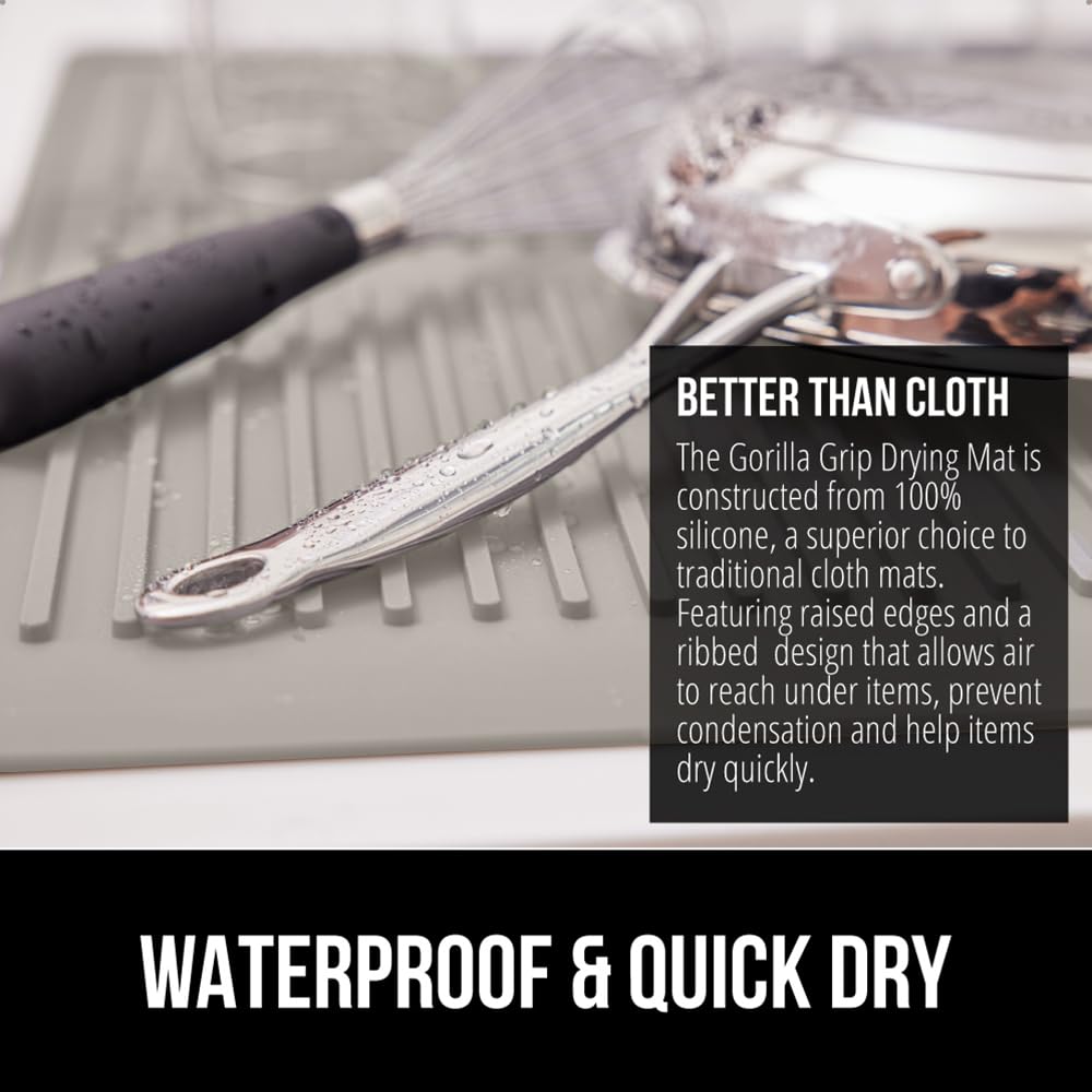 100% BPA Free Patented Silicone Dish Drying Mat for Kitchen Counter