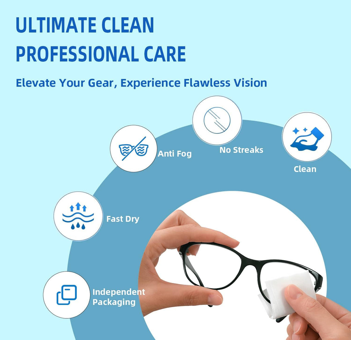 Anti Fog Wipes for Glasses (100 Count)