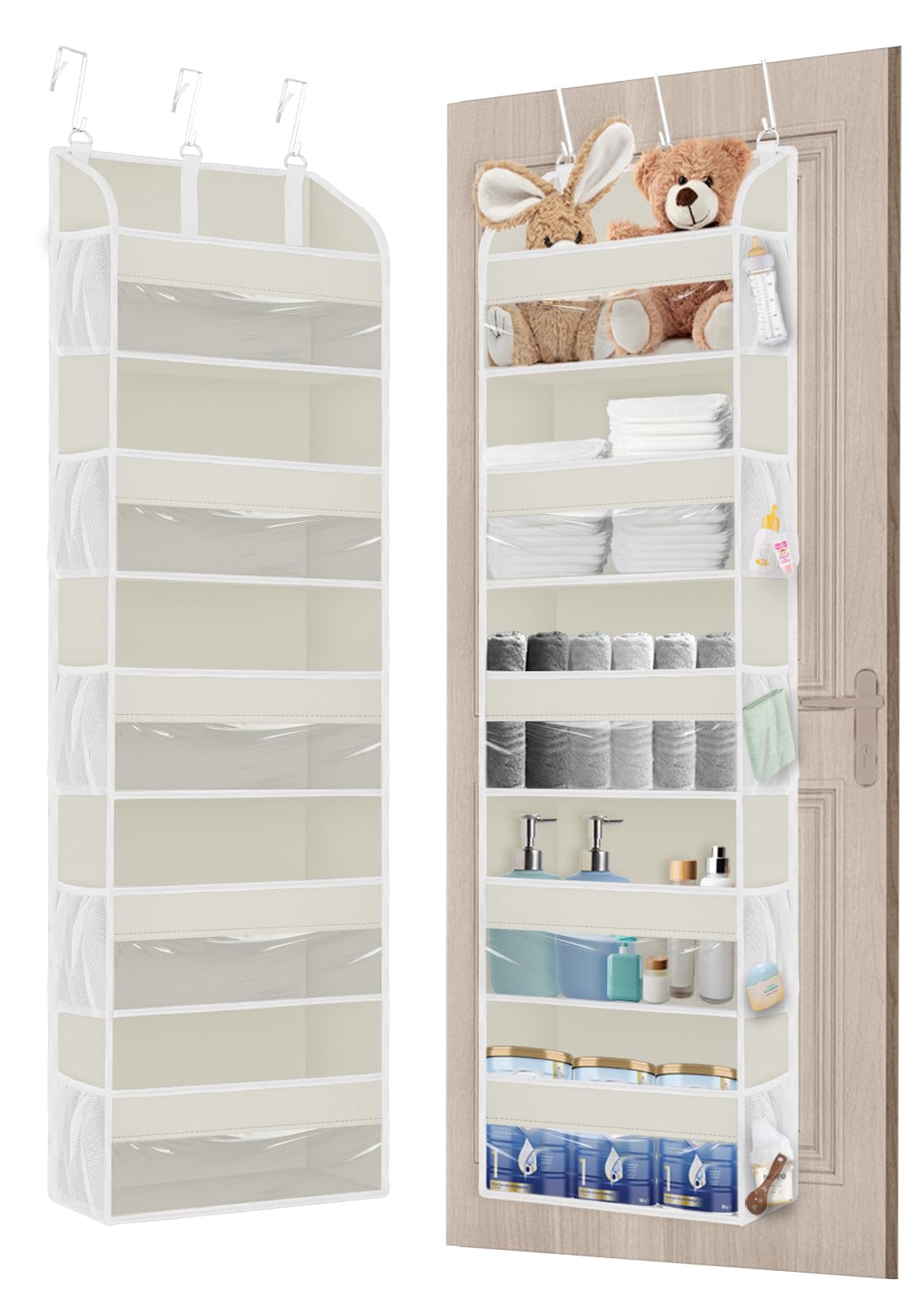 2 Pack Over the Door Storage Organizer with 5 Large Pockets (2 Count)