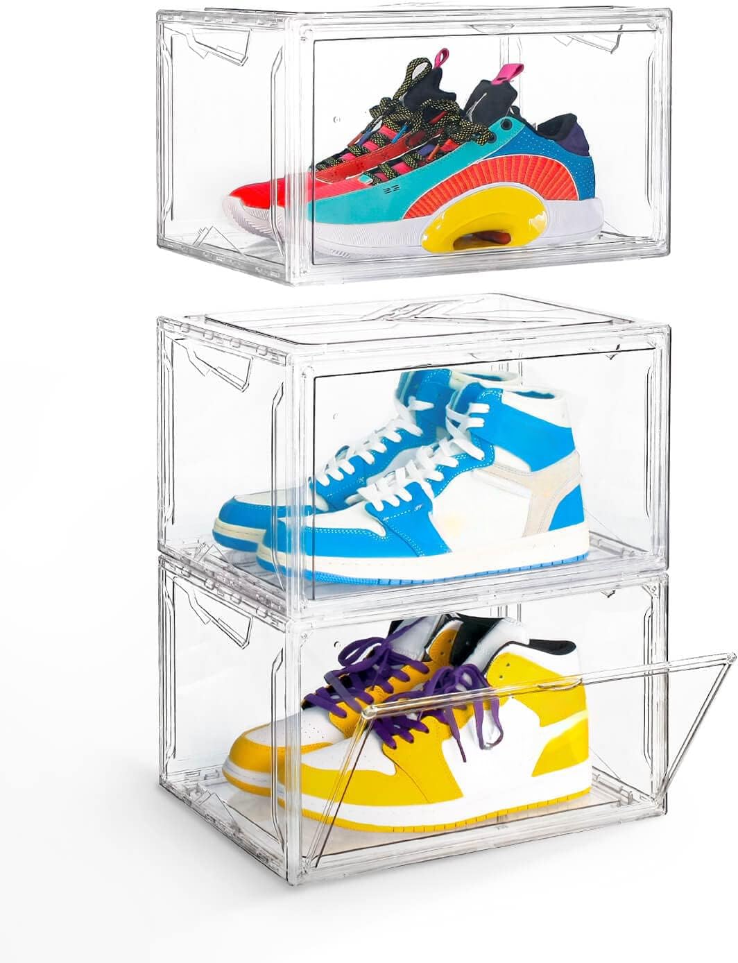 Clear Plastic Shoe box Organizer (3 Count)