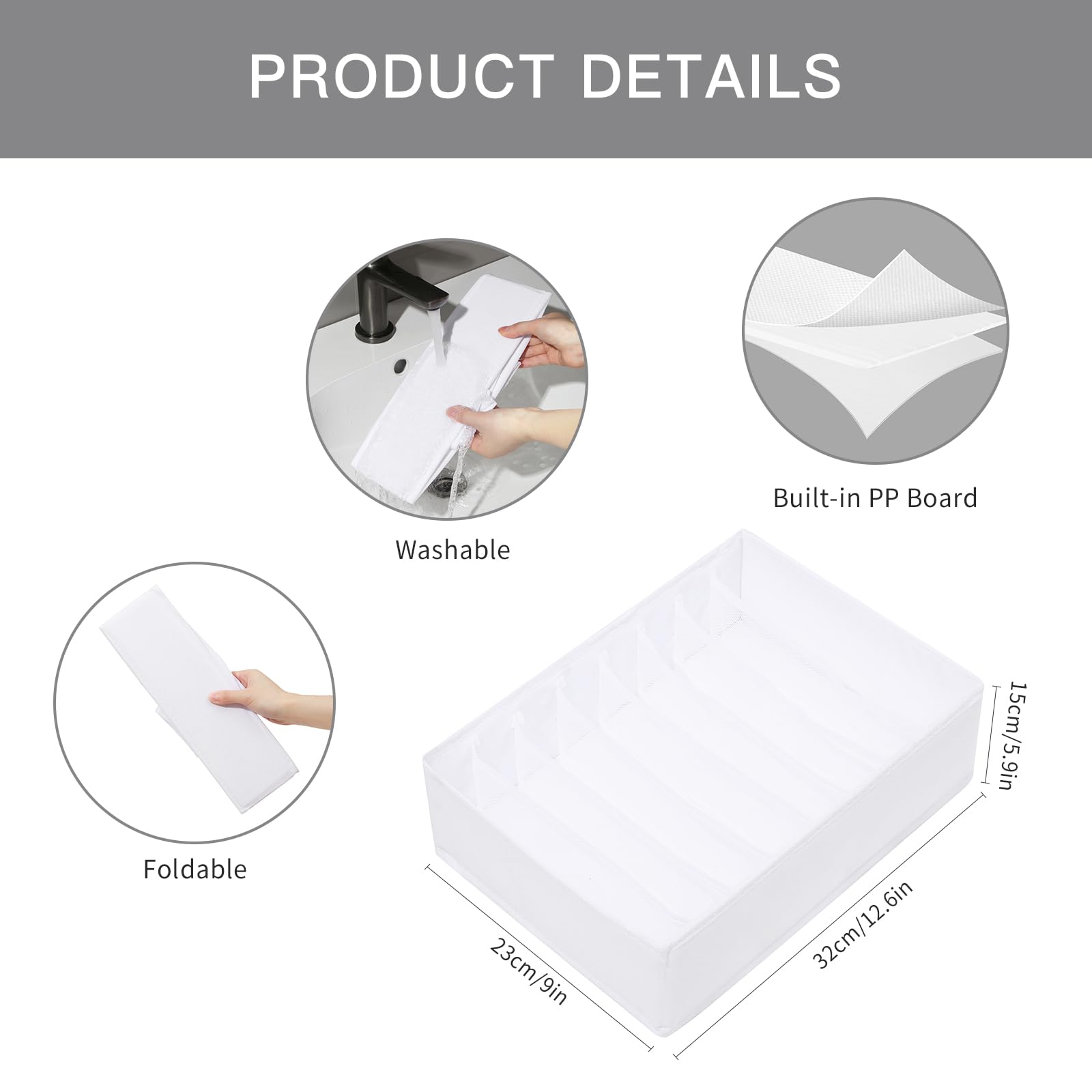 4 Pack Drawer Organizers for Clothing (4 Count)