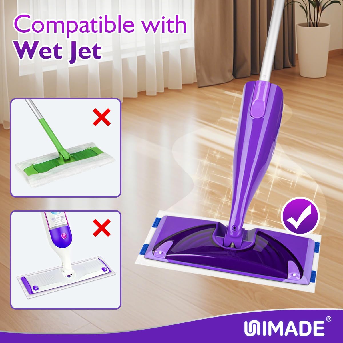 100 Count Mop Pad Refill Compatible with Swiffer WetJet
