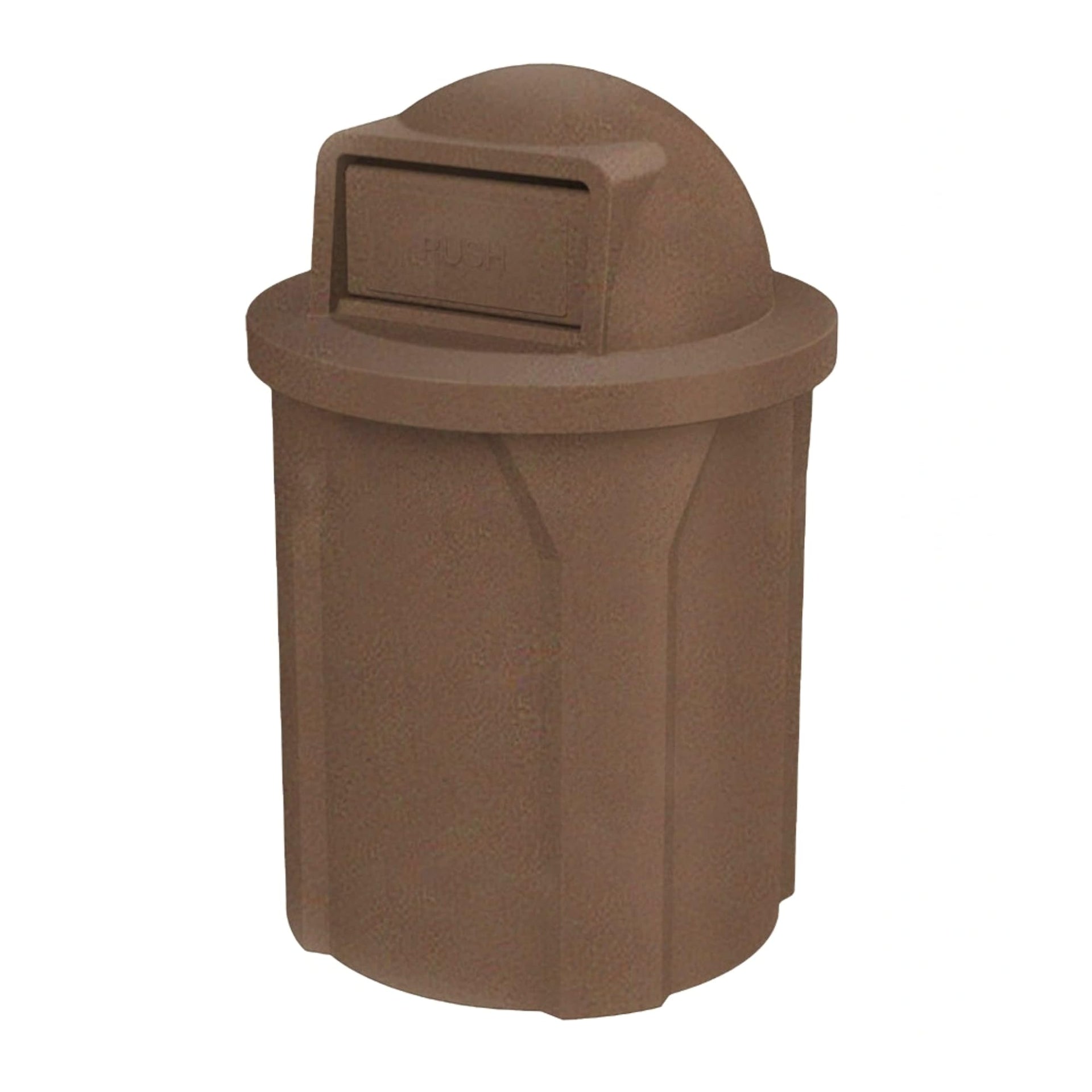 Campus Collection 42 Gallon Plastic Commercial Garbage Can with Push Lid