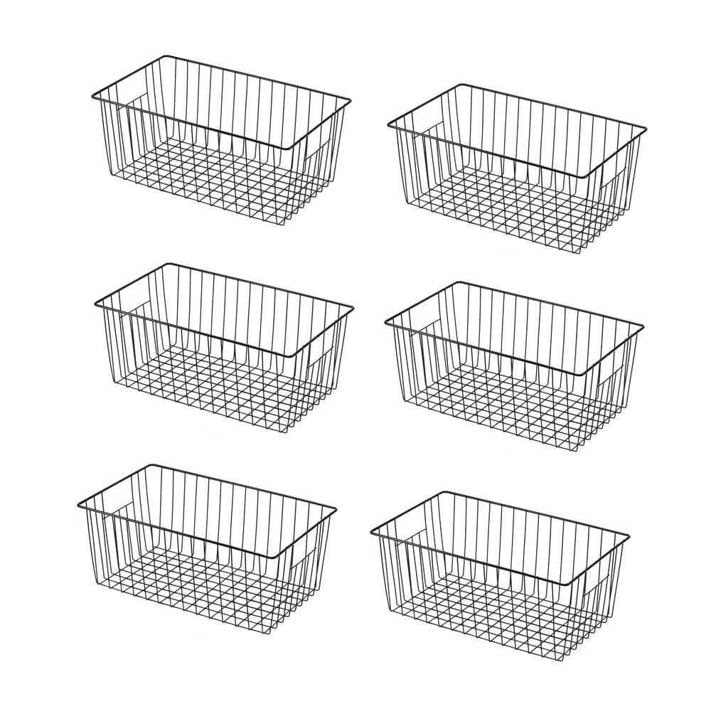 16" L x 12" W Wider Freezer Storage Organizer Baskets Container (6 Count)