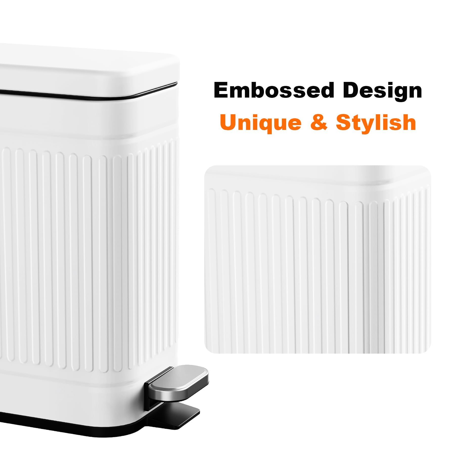 2.6 Gallons Small Bathroom Trash Can with Soft Close Lid