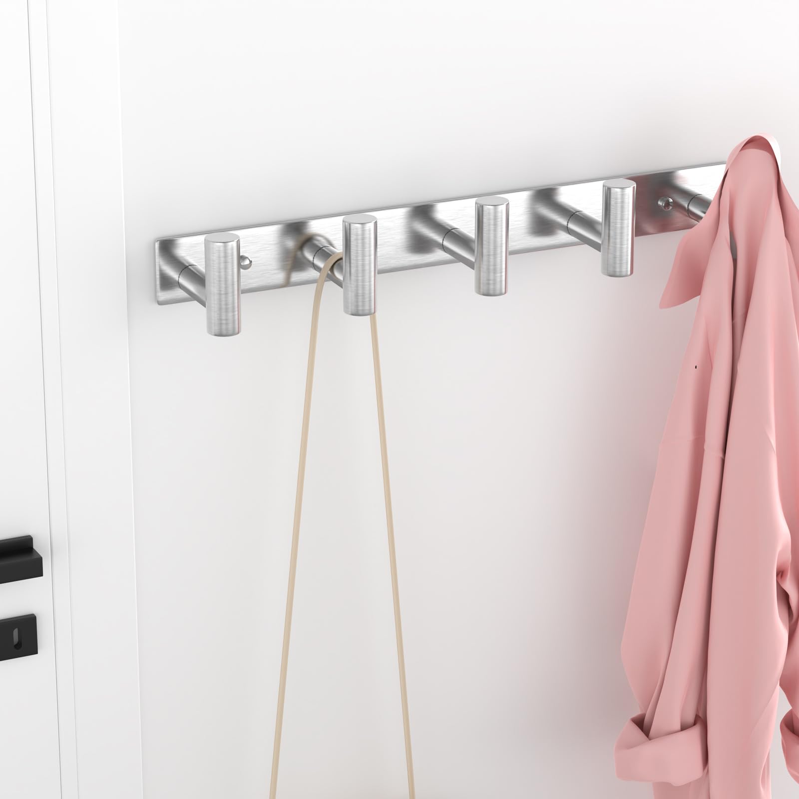 Silvery Hat and Coat Wall Mount Rack