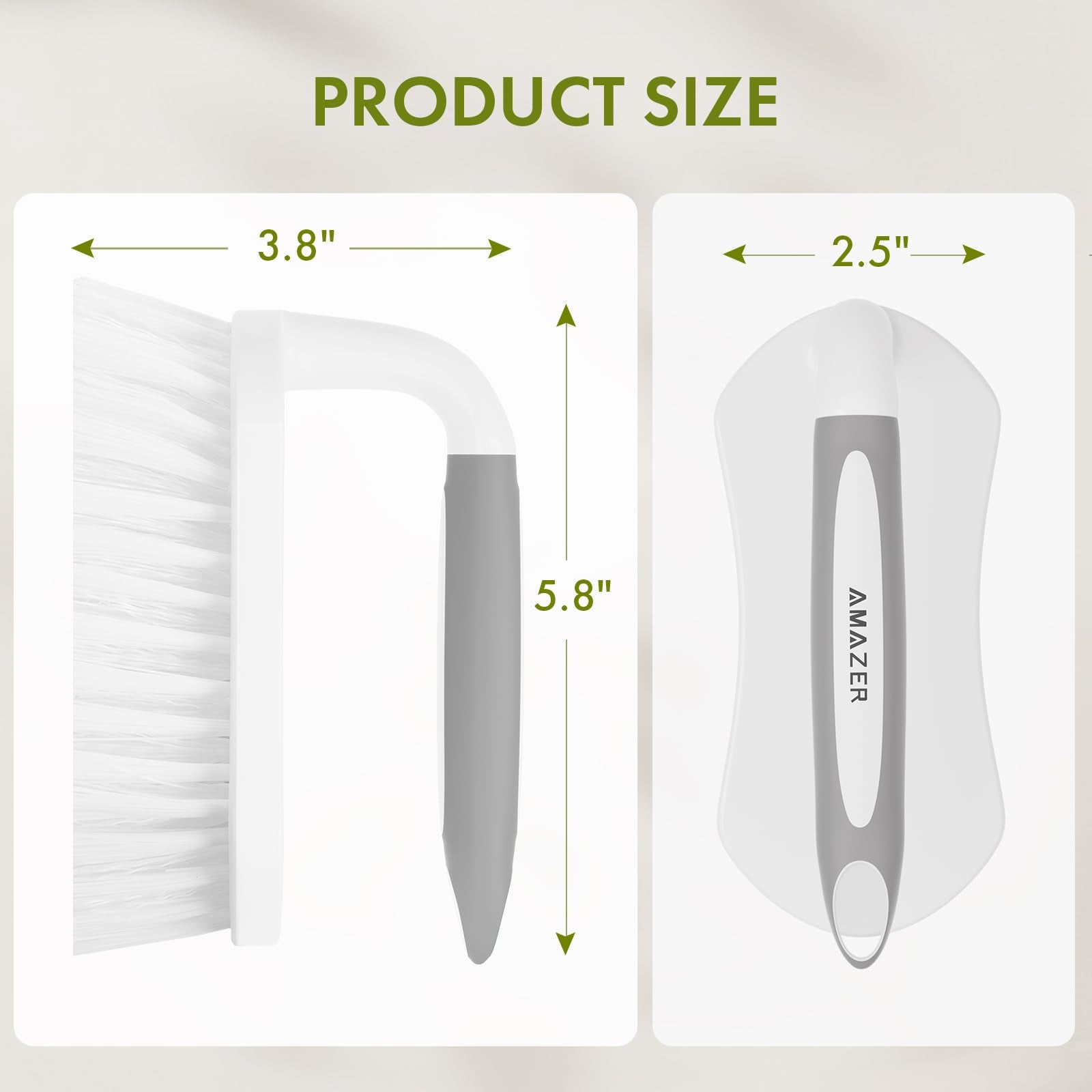 Scrub Brush for Cleaning Comfort Grip Shower Scrubber Flexible Stiff Bristles with Handle Heavy Duty Cleaner Brush for Tub Sink Carpet Floor (2 Count)