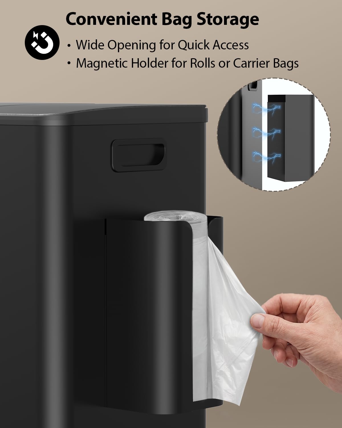 Dual Trash and Recycling Bins for Kitchen (2 Count)