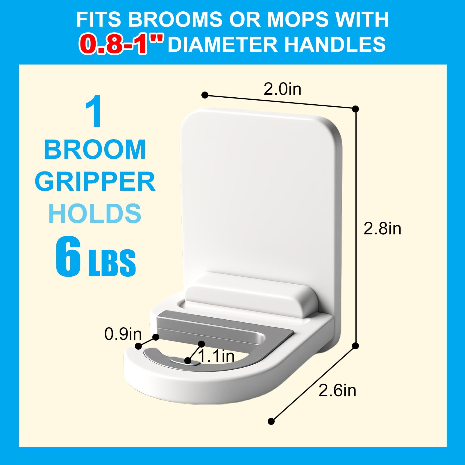 6Pack Broom Holder Wall Mount (6 Count)