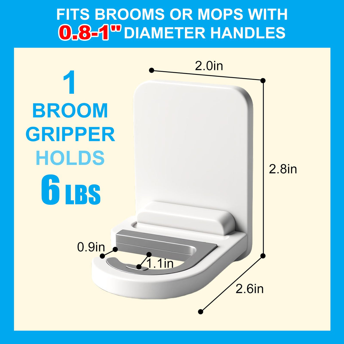 6Pack Broom Holder Wall Mount (6 Count)