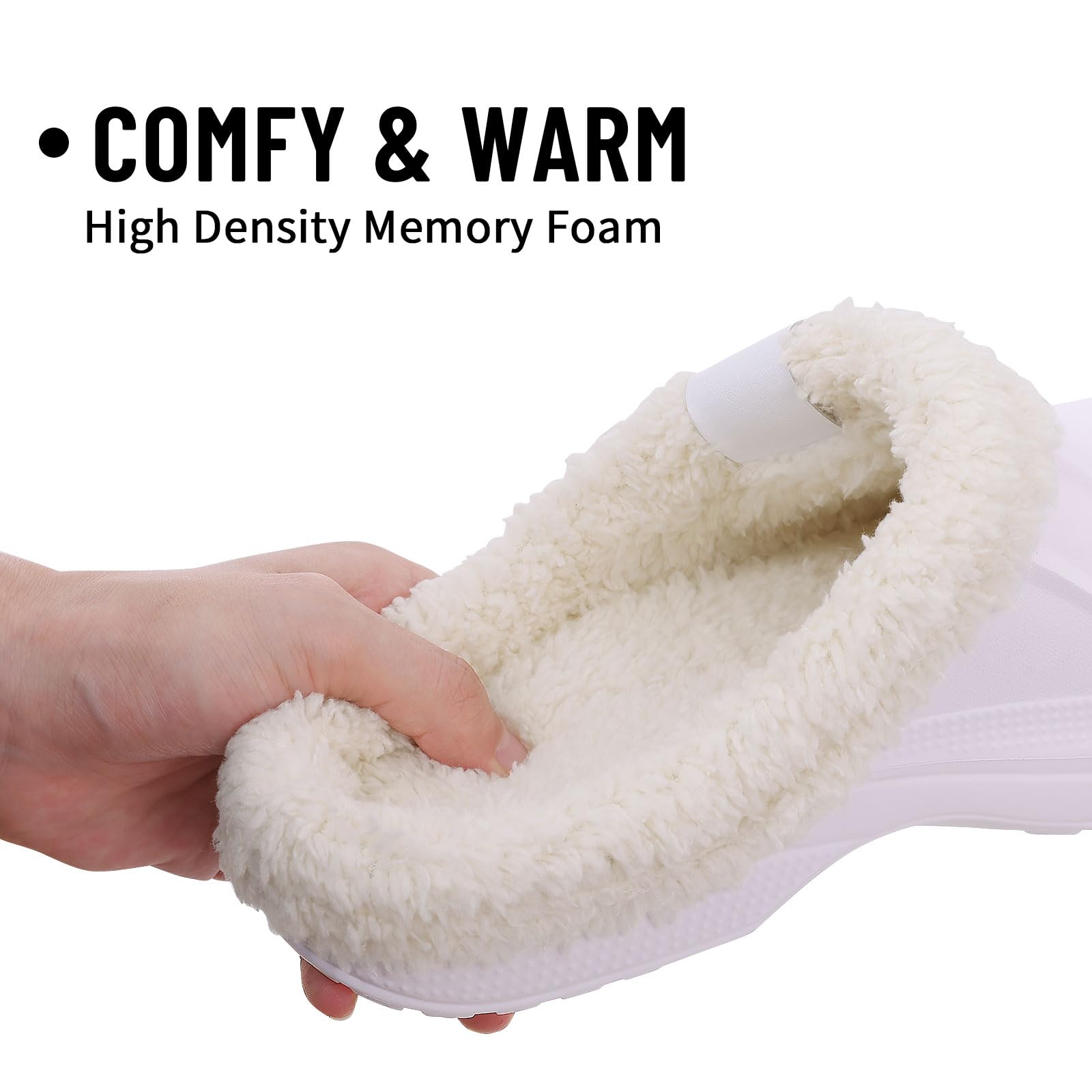 Fur Lined Clogs for Women & Men Fuzzy Slippers with Memory Foam