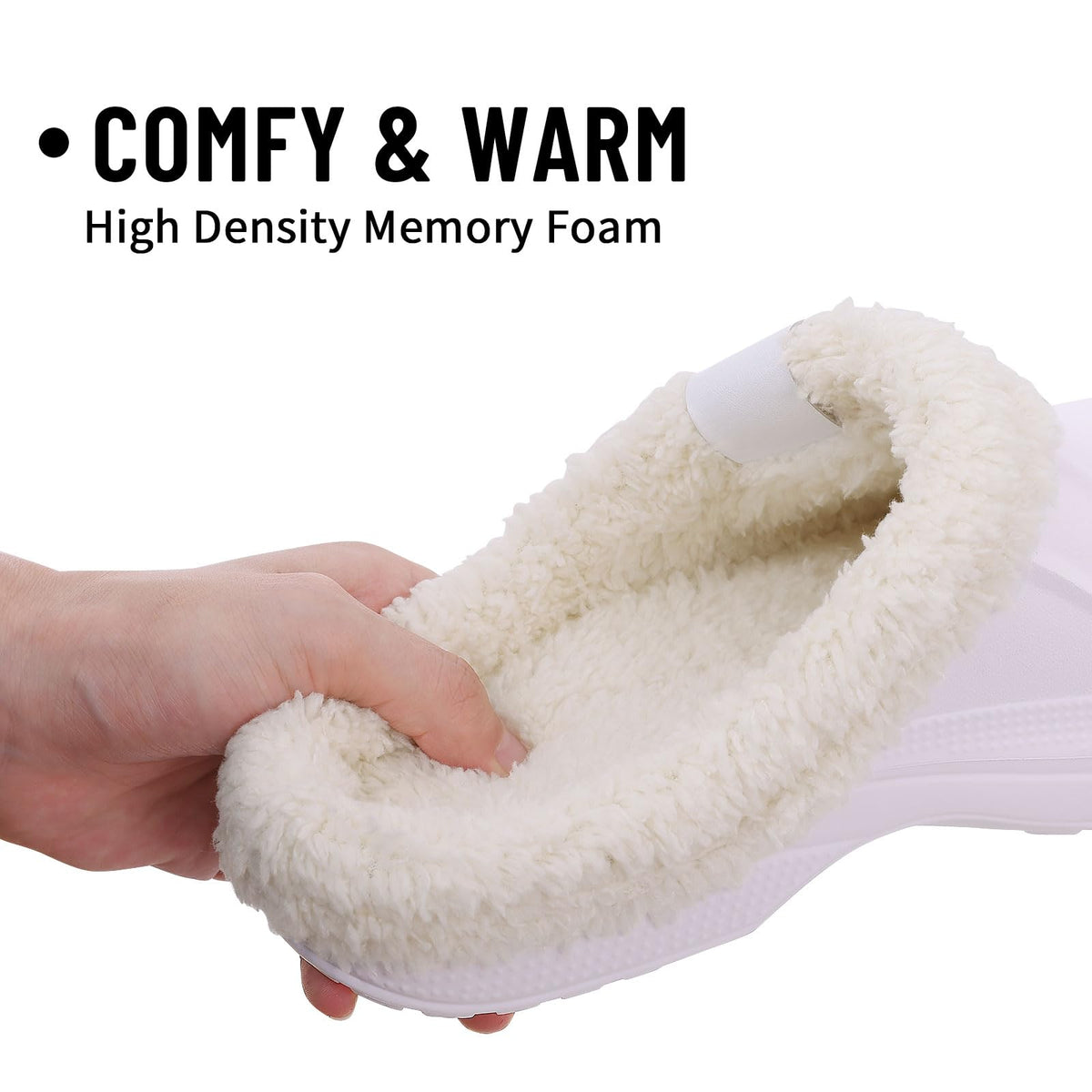 Fur Lined Clogs for Women & Men Fuzzy Slippers with Memory Foam